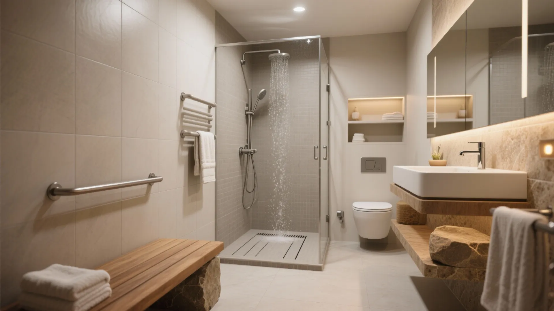 Accessible bathrooms that still feel spa-like