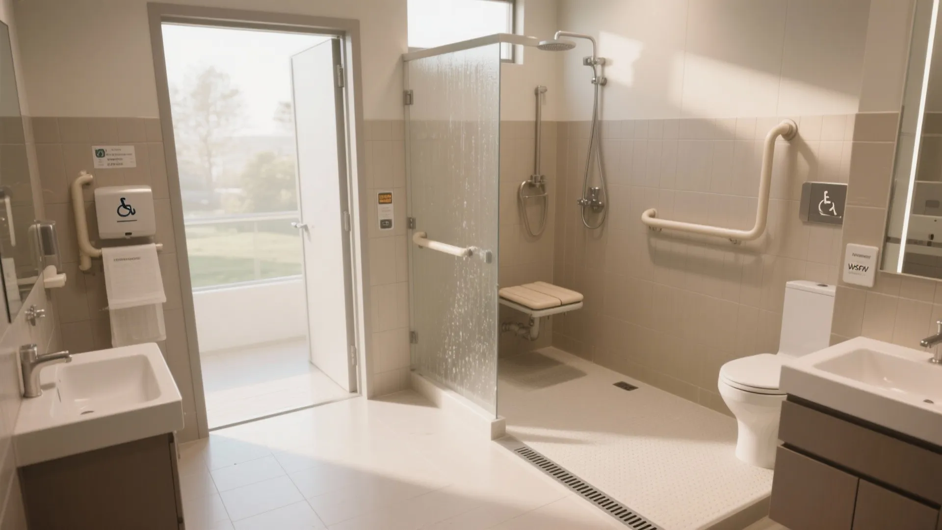 4. Accessible wet room with zero-threshold entry