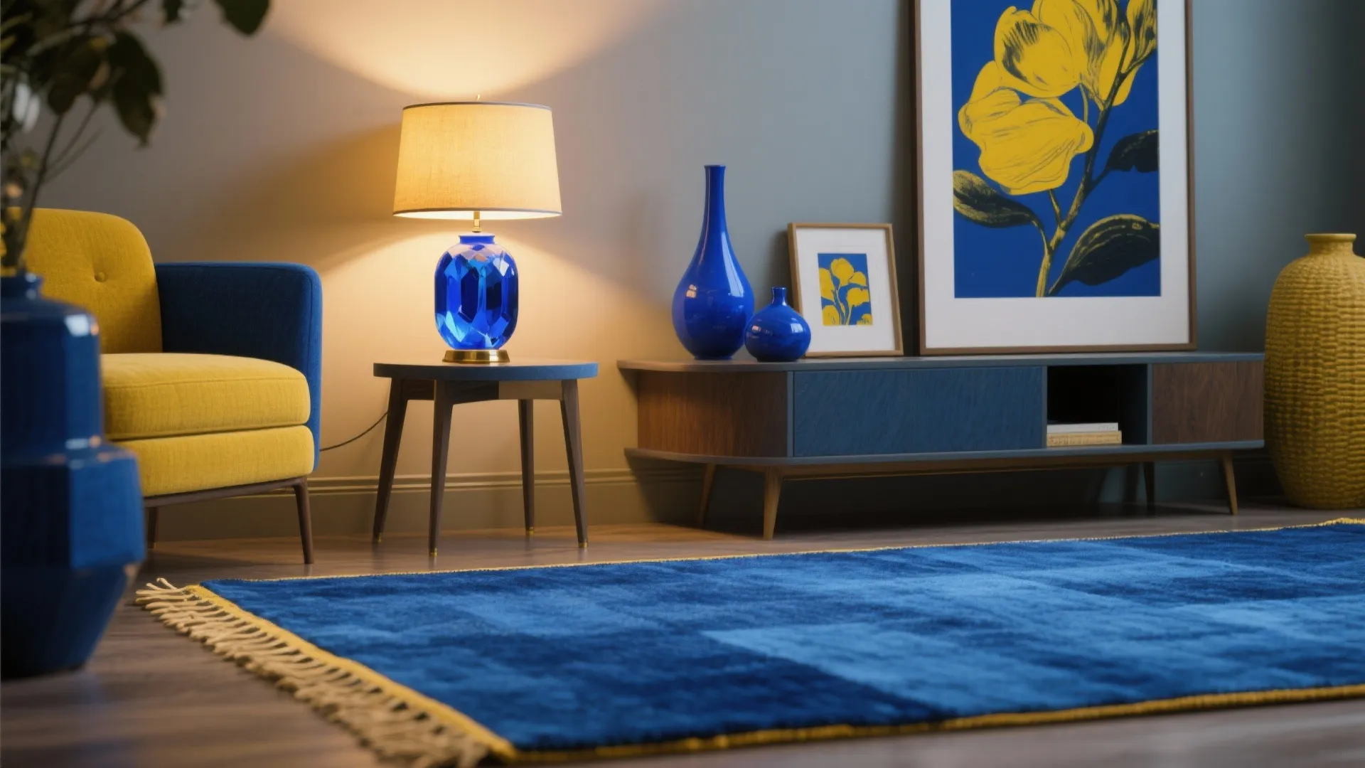 5. Accessories-First: Lamps, Art, and Rugs