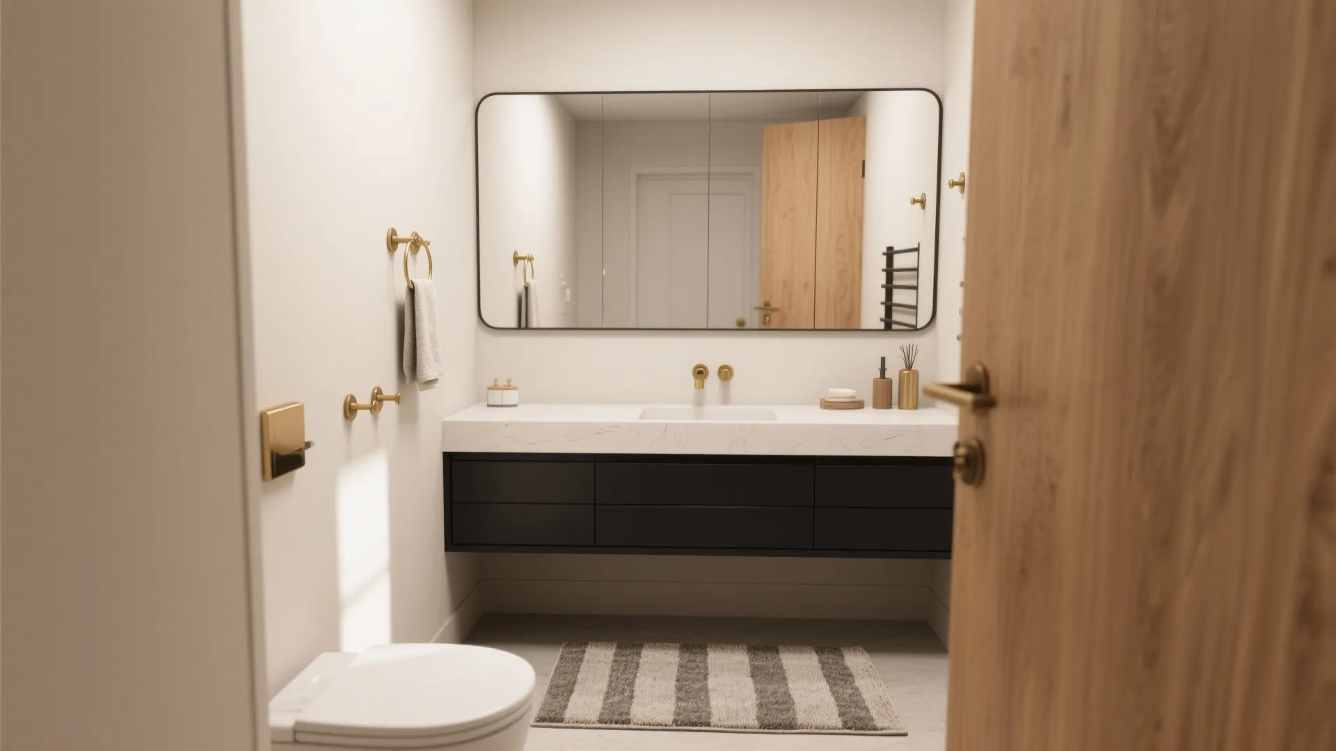 Big-Impact Accessories: Rugs, Mirrors, and Removable Hardware