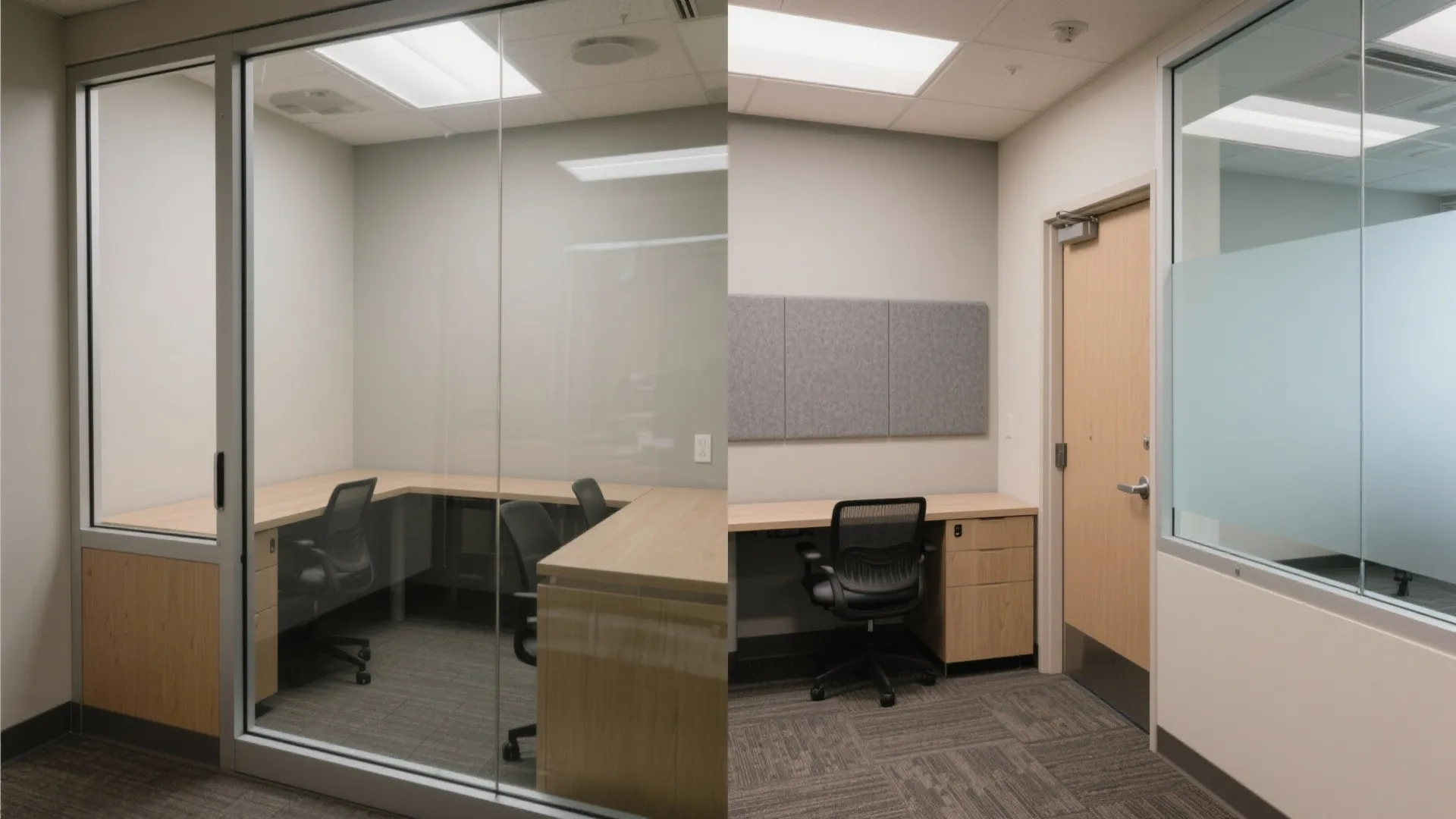 Acoustic zoning with glass partitions