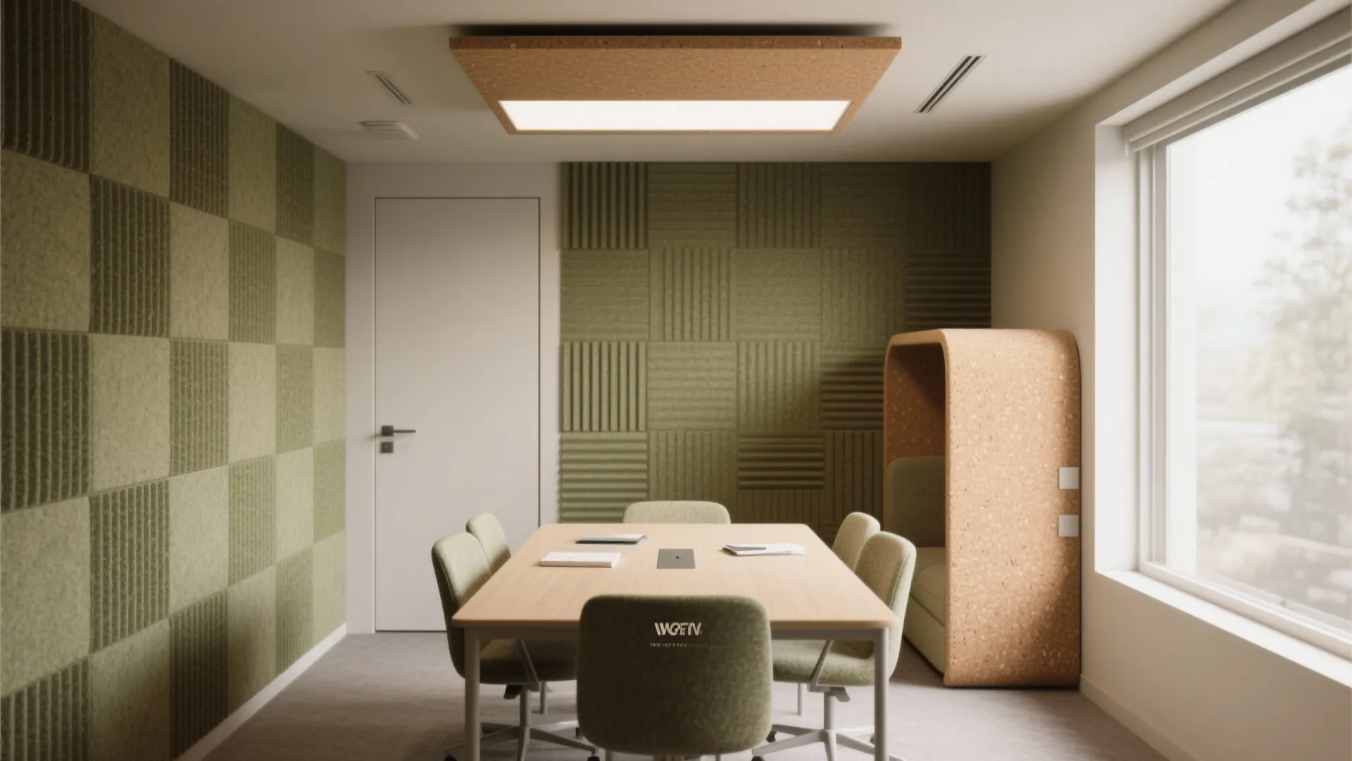 Acoustic layering with soft panels and micro-booths