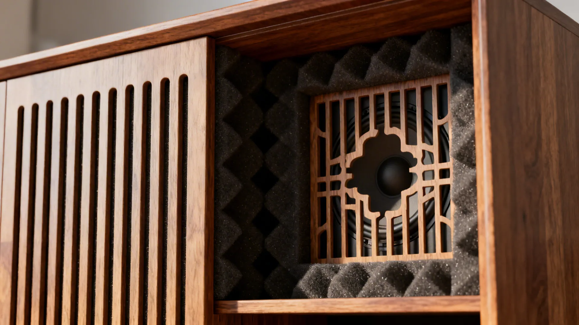 2. Acoustic cabinet with slotted front