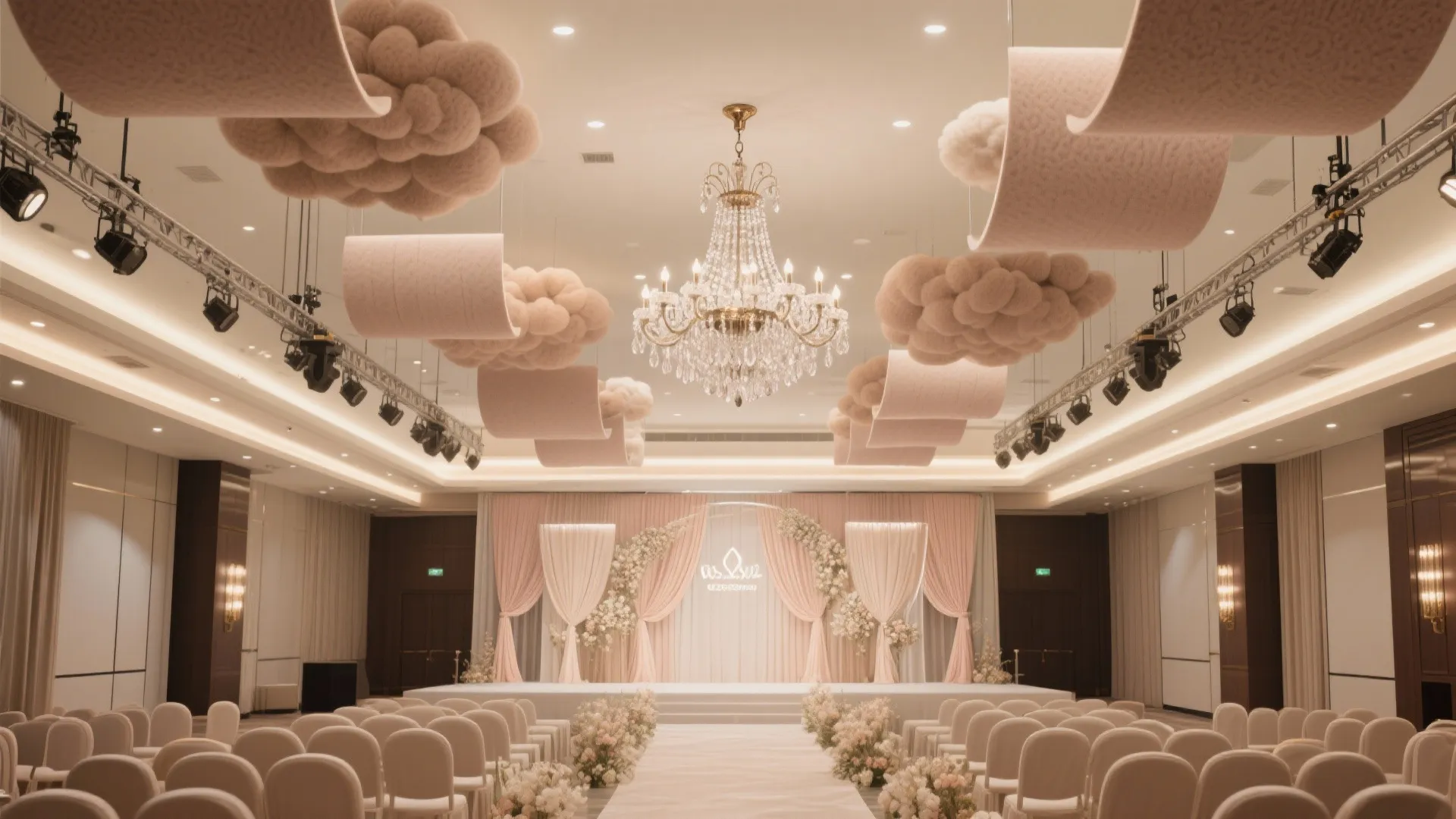 Hybrid Acoustic Clouds with Feature Chandeliers