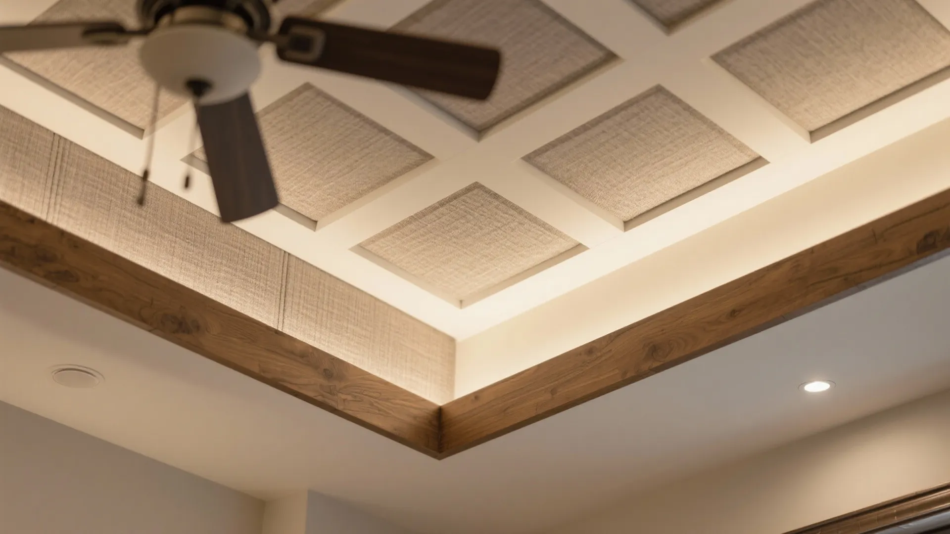 4) Acoustic Coffers and Beam-Look Details to Hush the Room