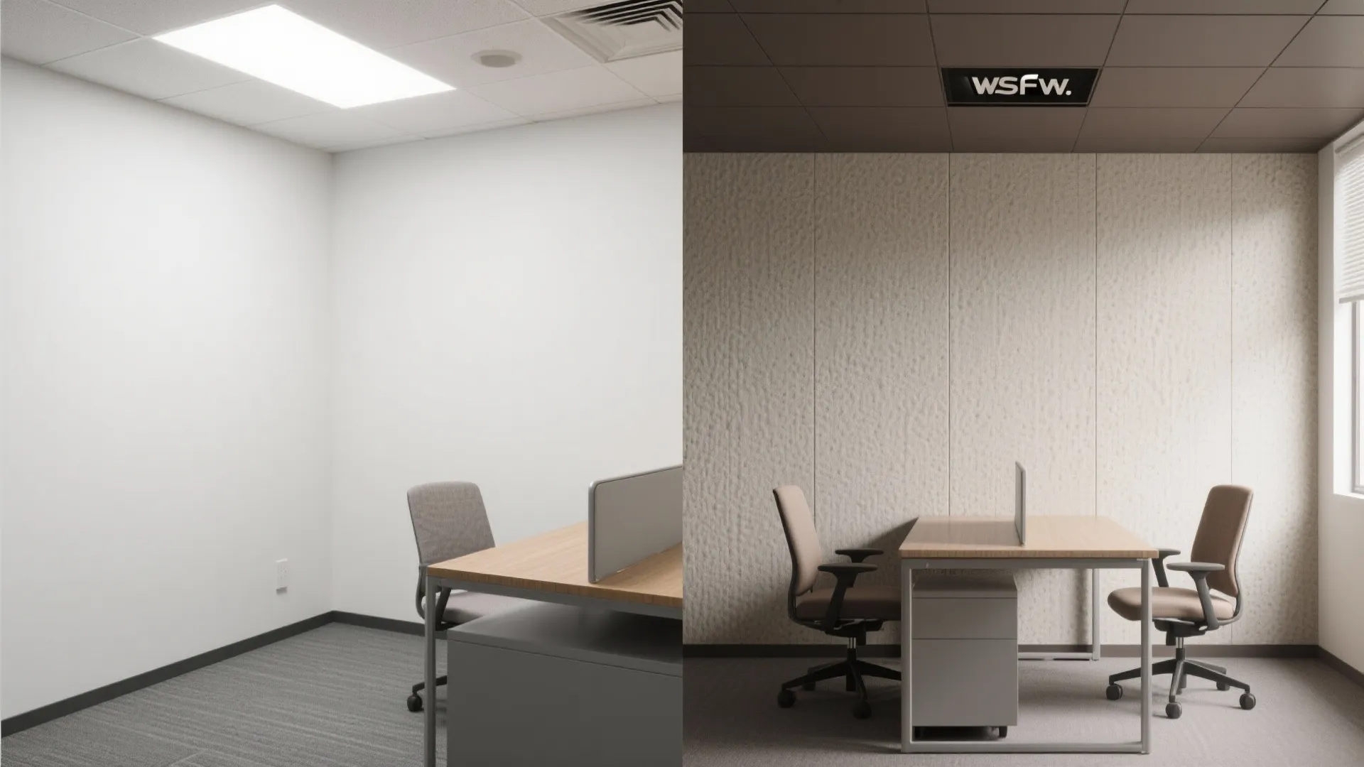 Idea 5: Acoustic Texture + Quiet Ceiling Accent