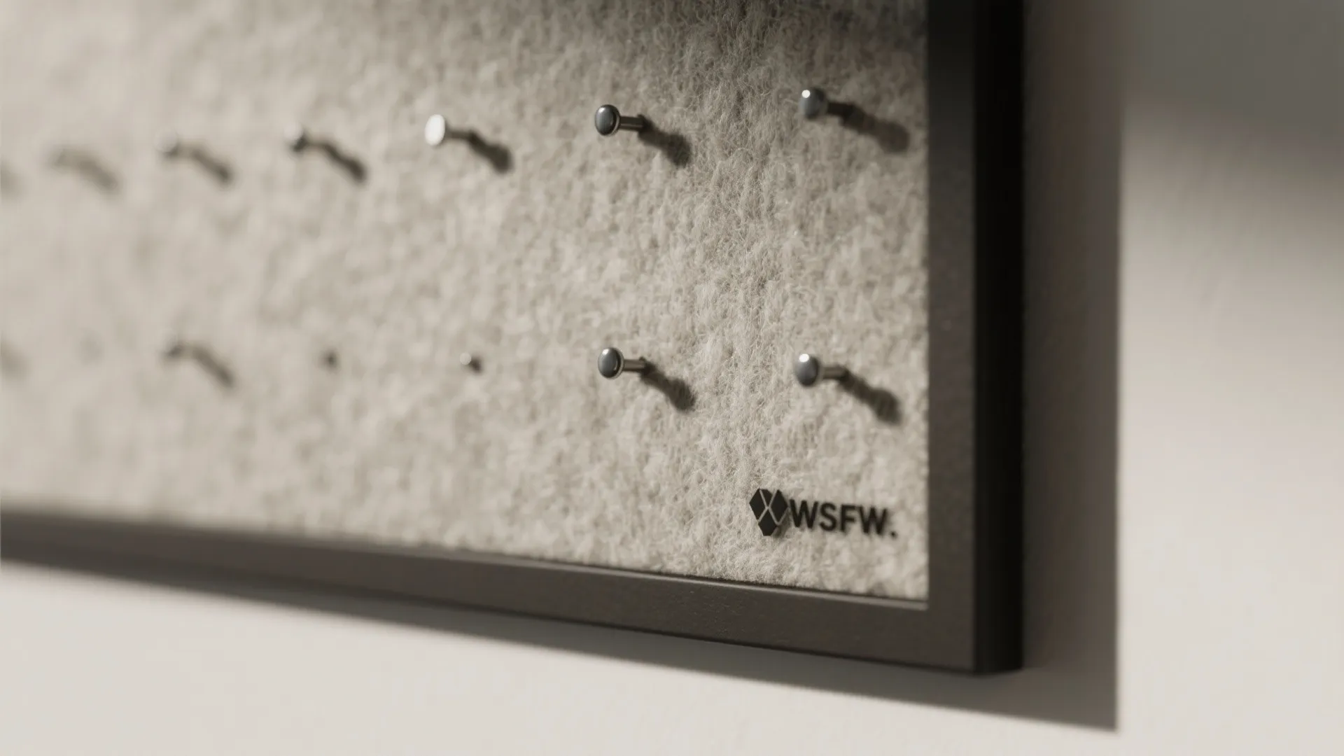 5) Acoustic cork or fabric pinboard wall