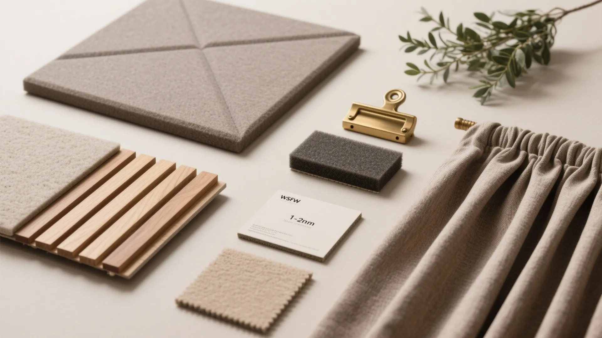 5) Acoustic Beauty: Fabric Panels, Books, and Patterned Slats