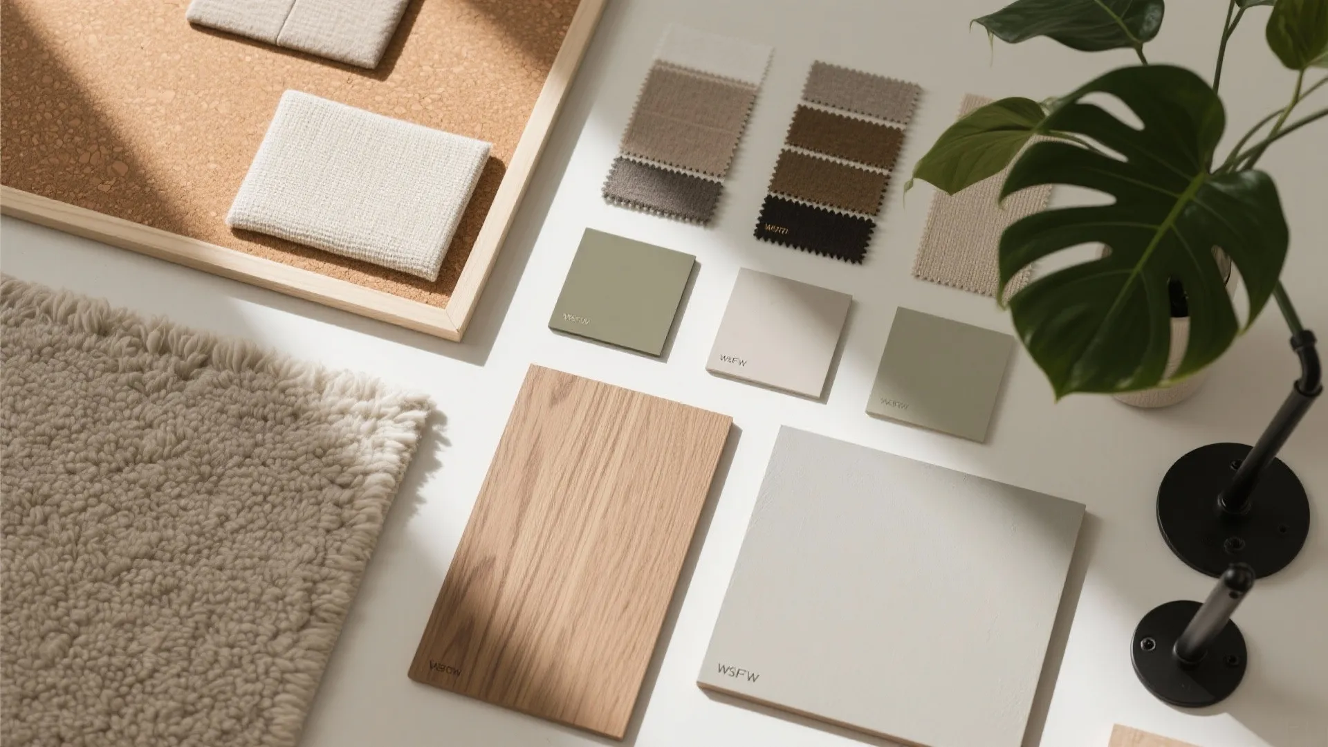 Sound-smart finishes with warm wood and a touch of green