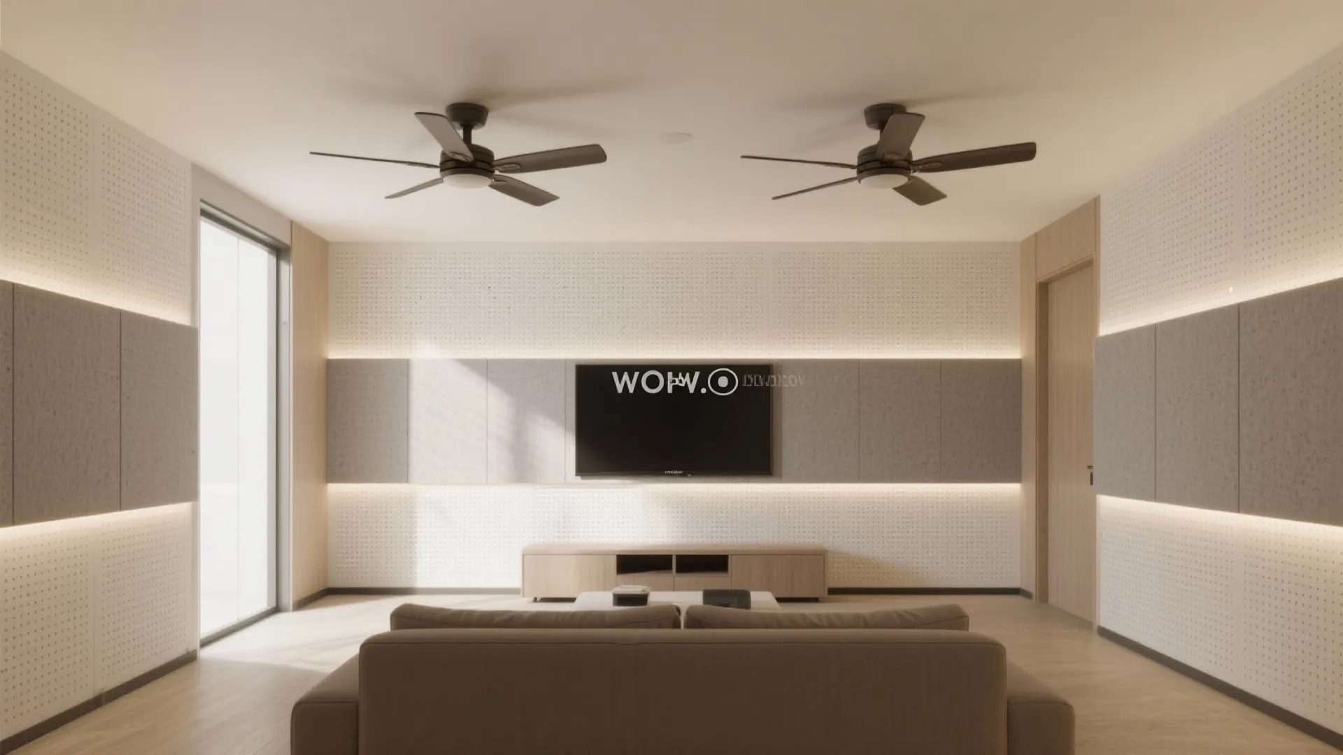 Acoustic Gypsum Panels with Textured Bands