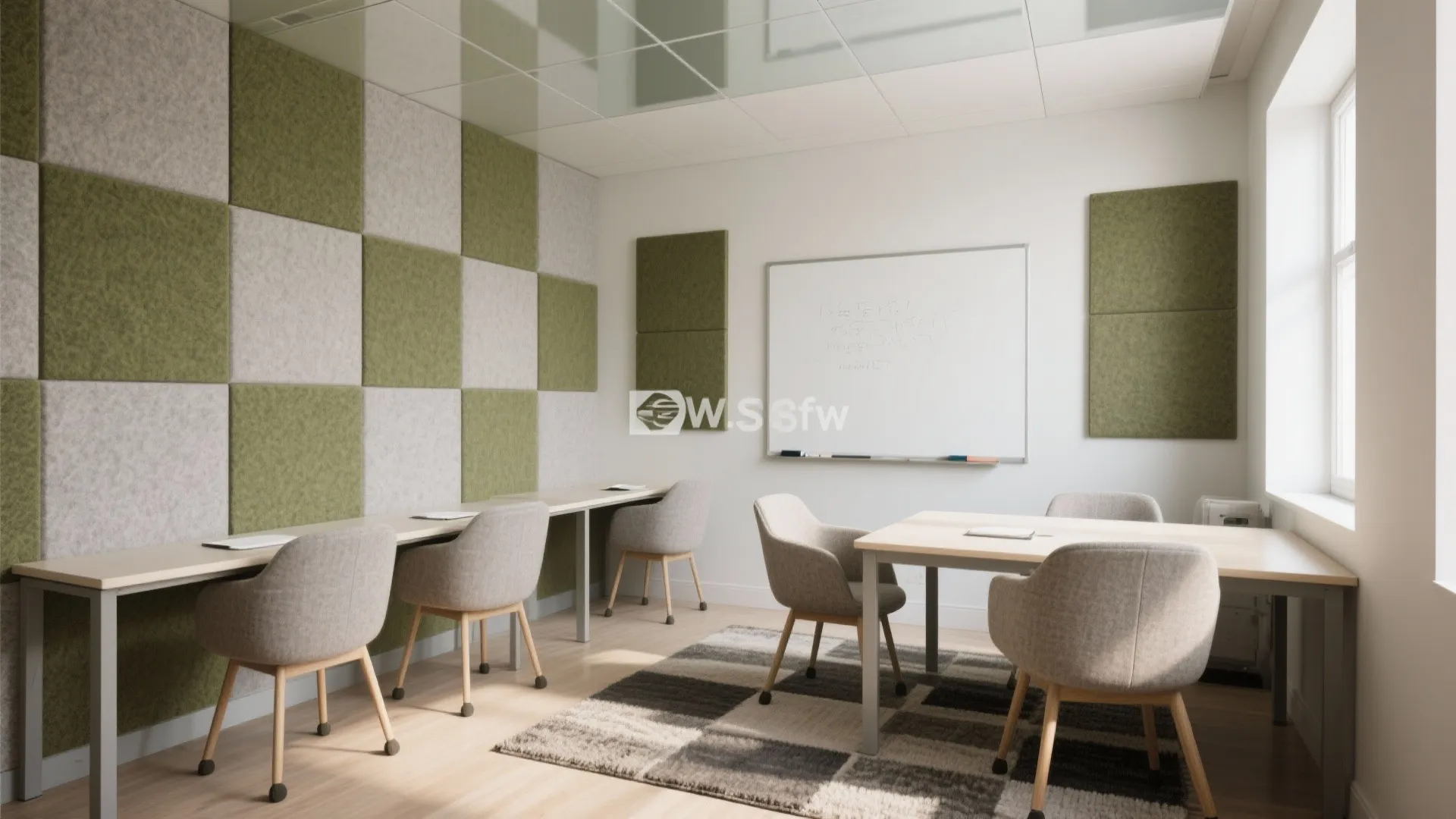 2) Acoustic layering: soft walls, soft feet, softer light