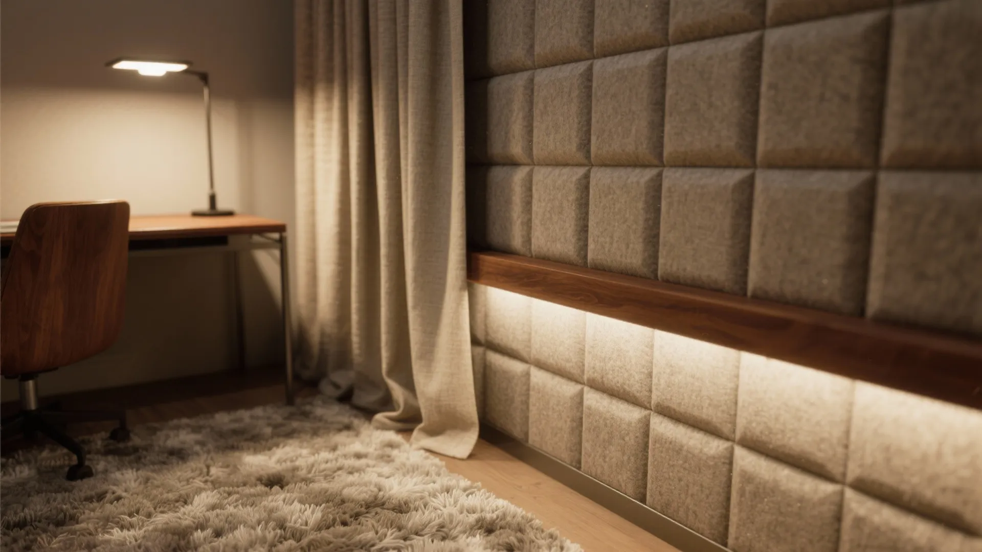 Acoustic layering and flexible, layered lighting