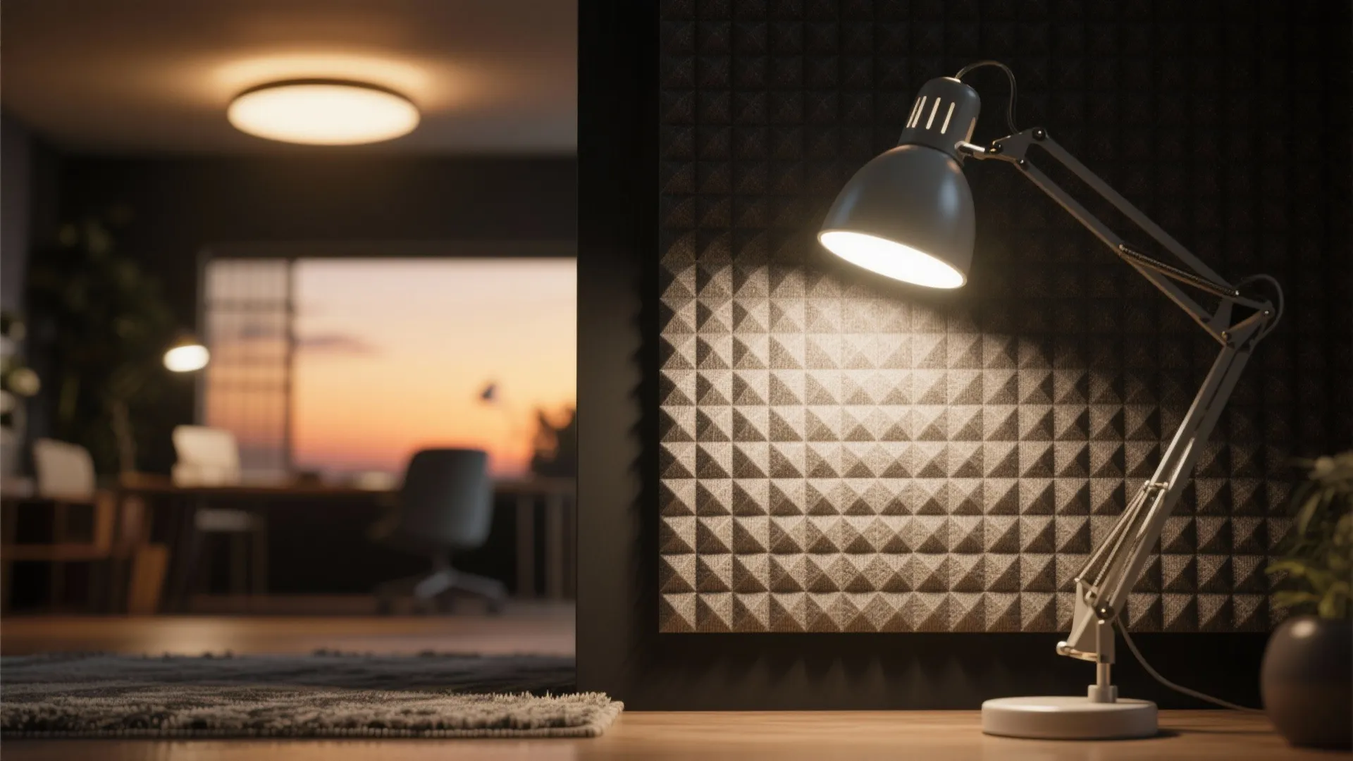 Acoustic comfort and layered lighting