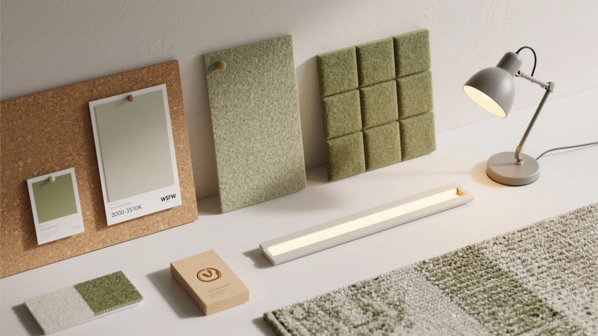 Acoustic panels and soft lighting