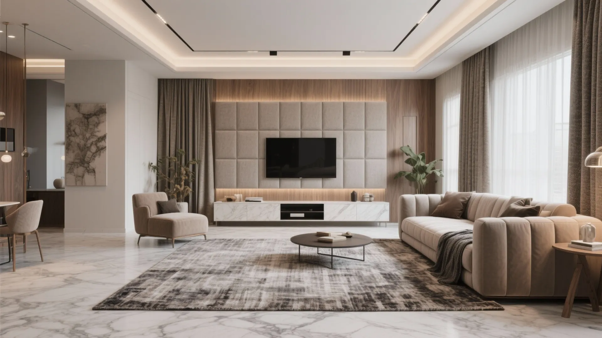 Acoustic Zoning in Living + Family Room