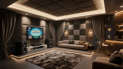 Luxury Home Theater Design with Acoustic Panels