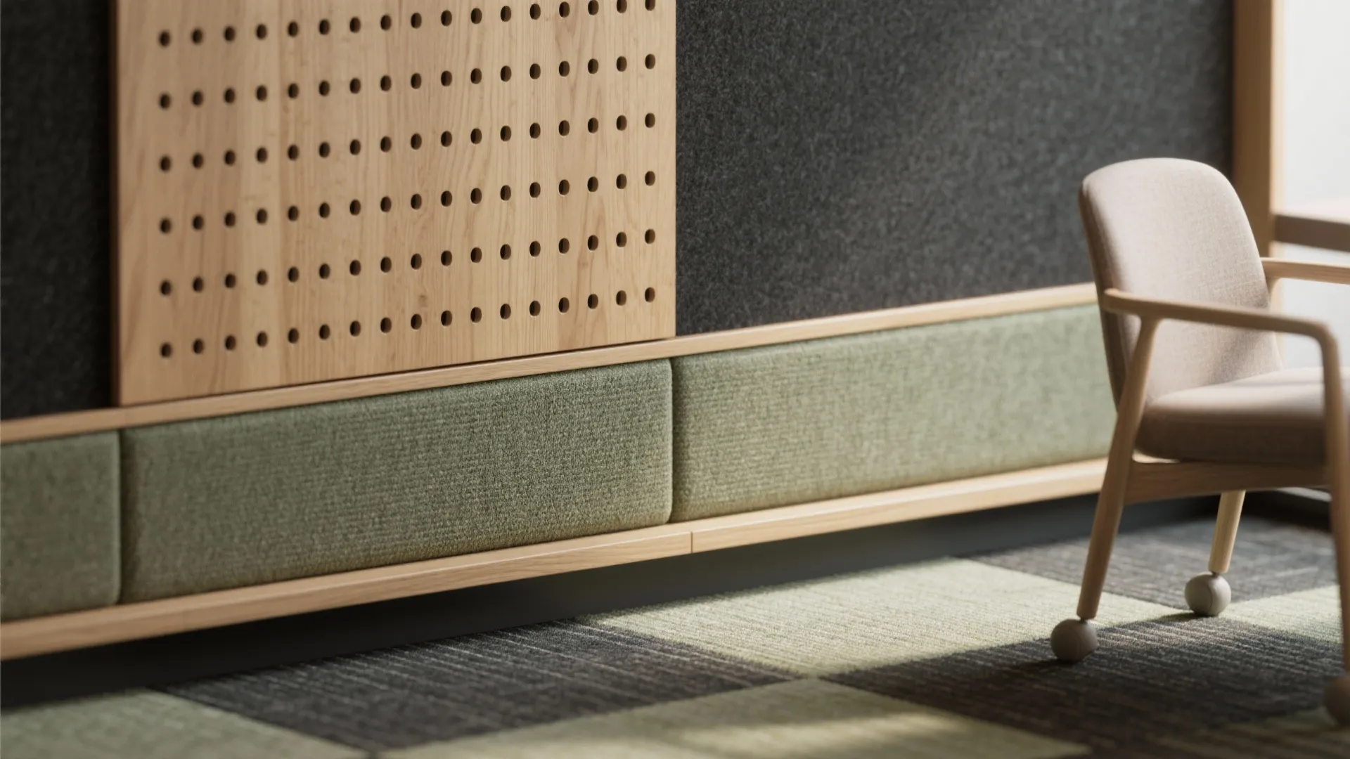 Acoustic zoning with soft finishes