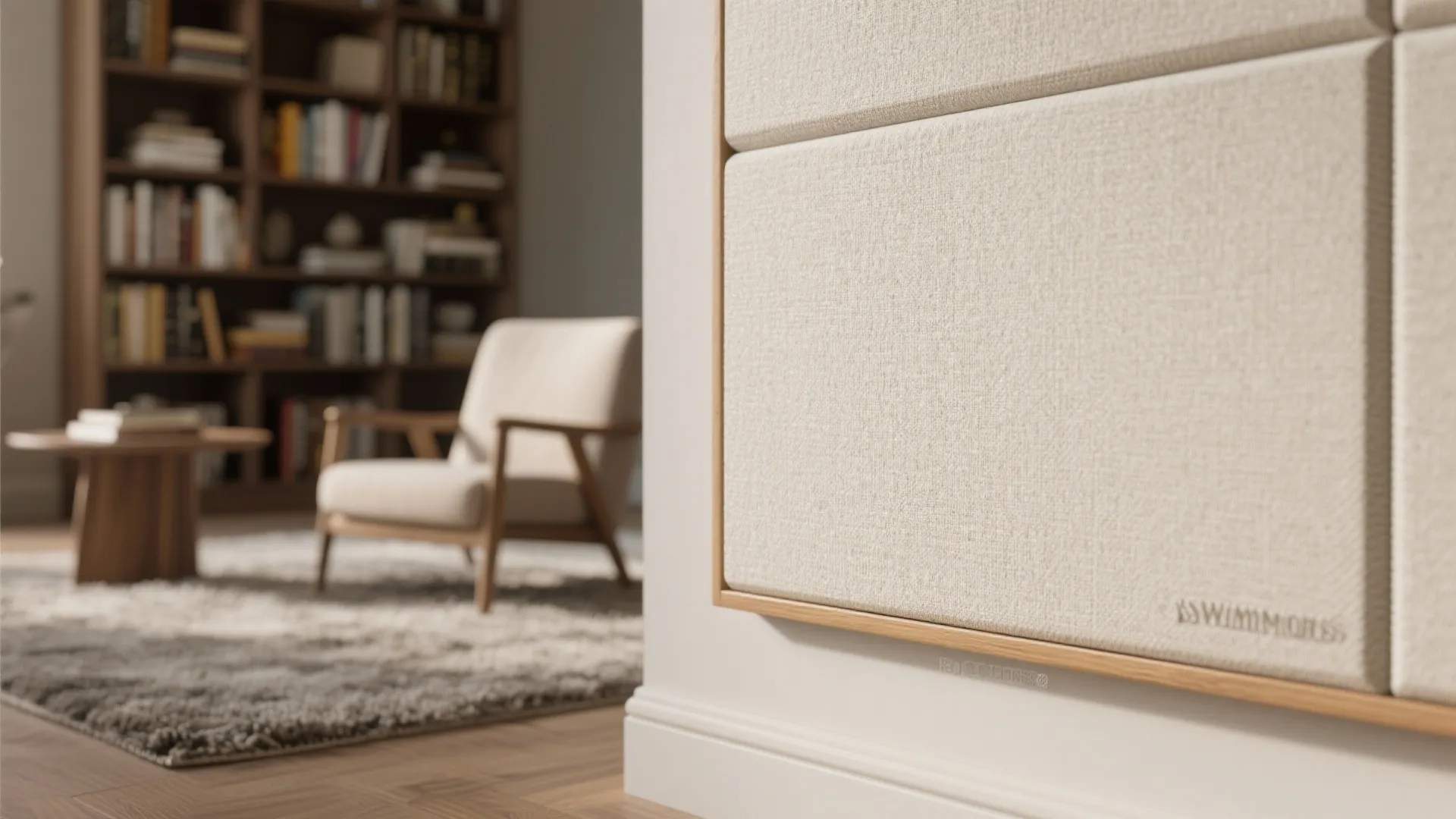 Layered acoustics: doors, rugs, panels, and bookcases