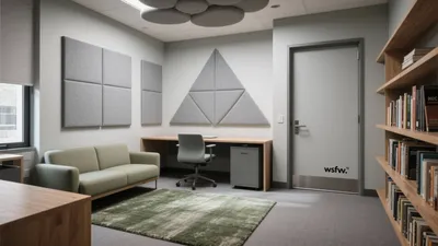 Modern Home Office Design with Acoustic Panels