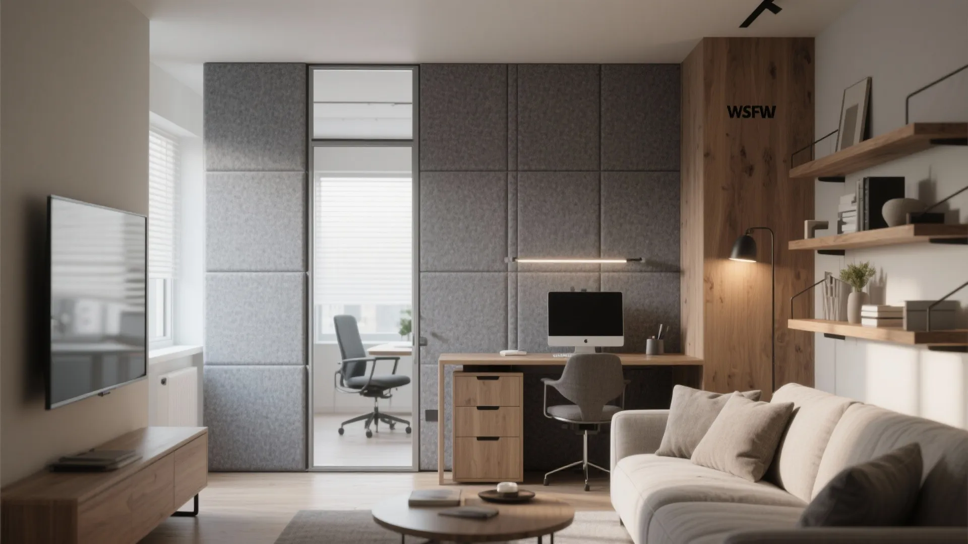 Acoustic Movable Walls for Hybrid Living