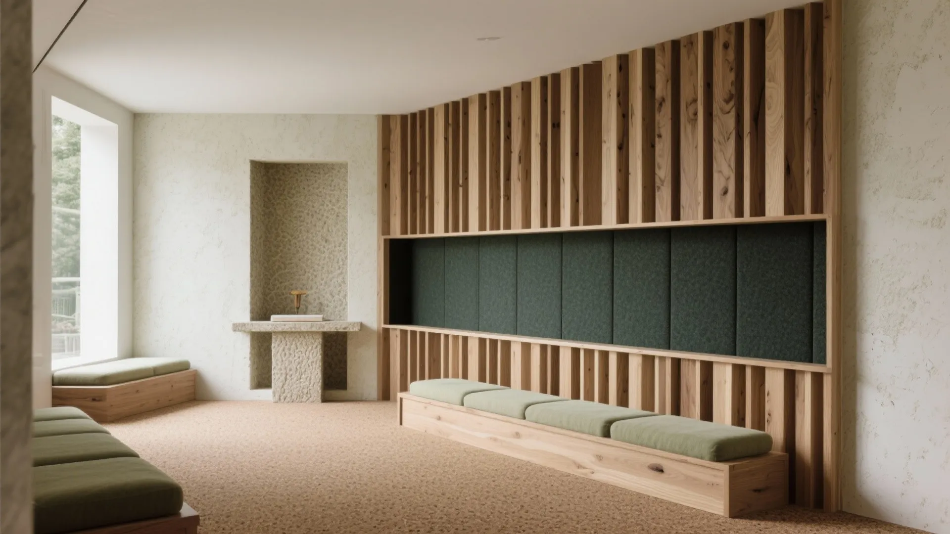 2) Natural materials and acoustic calm