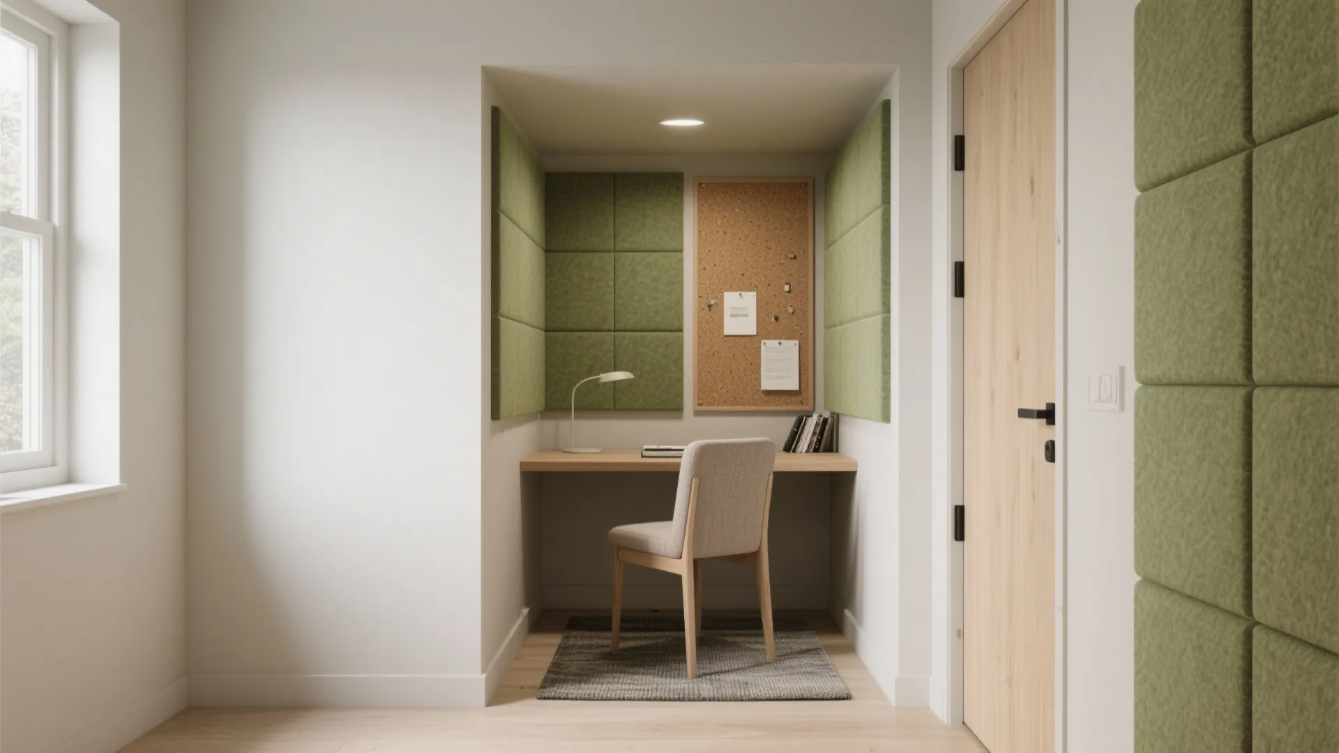 Acoustic-first study nook