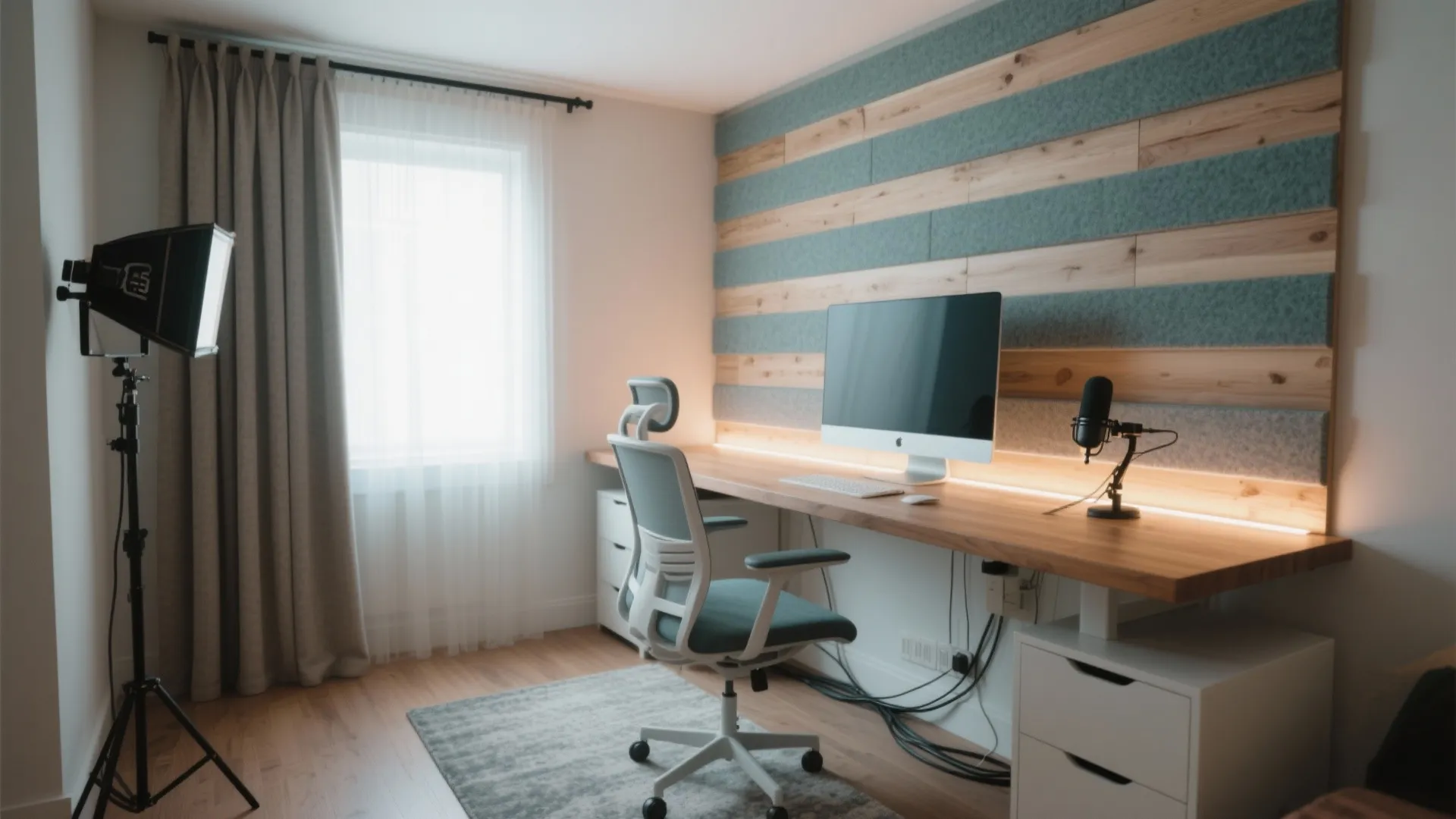 Acoustic WPC panels for a calm home office