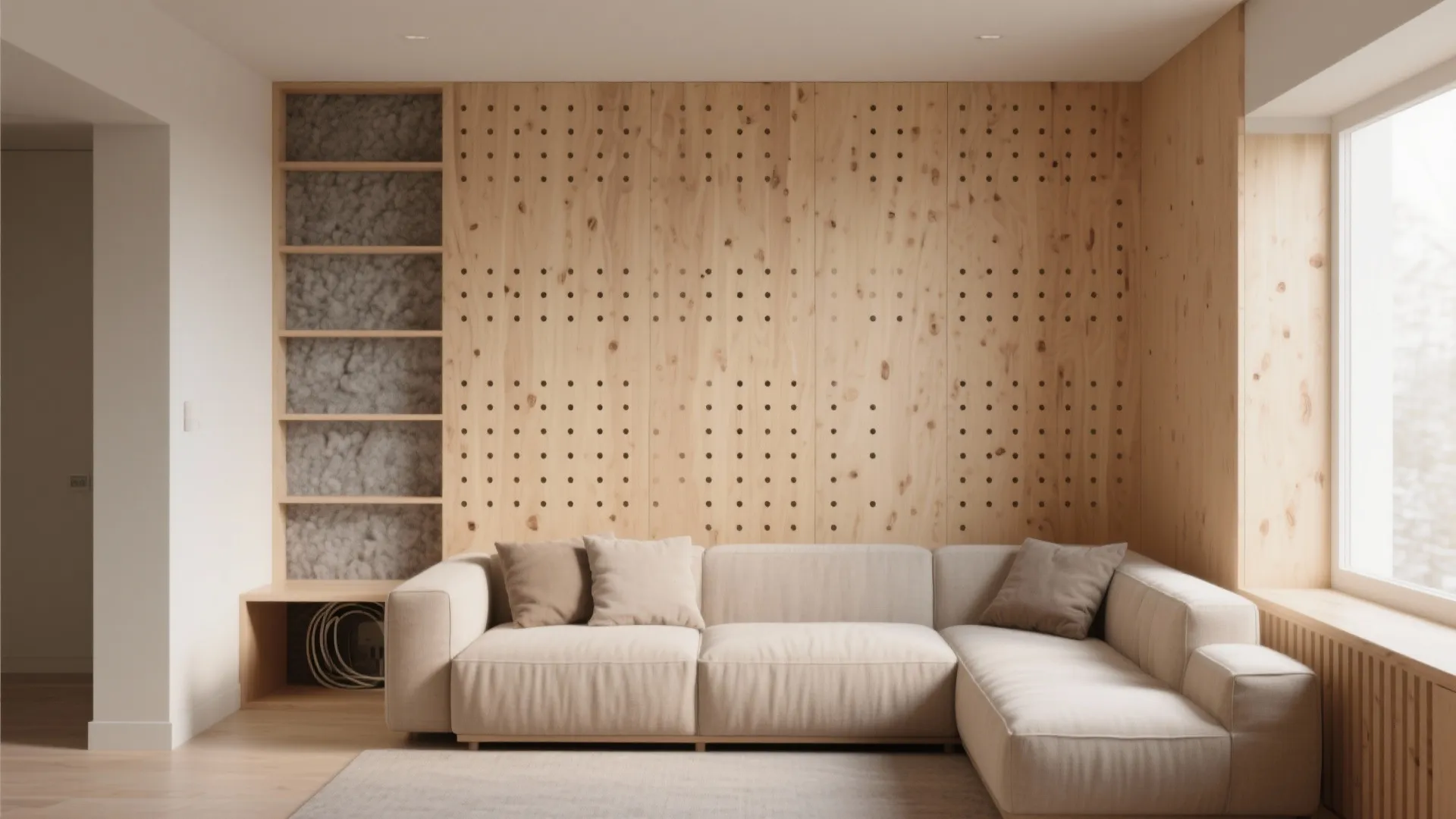 Perforated Plywood Acoustic Paneling