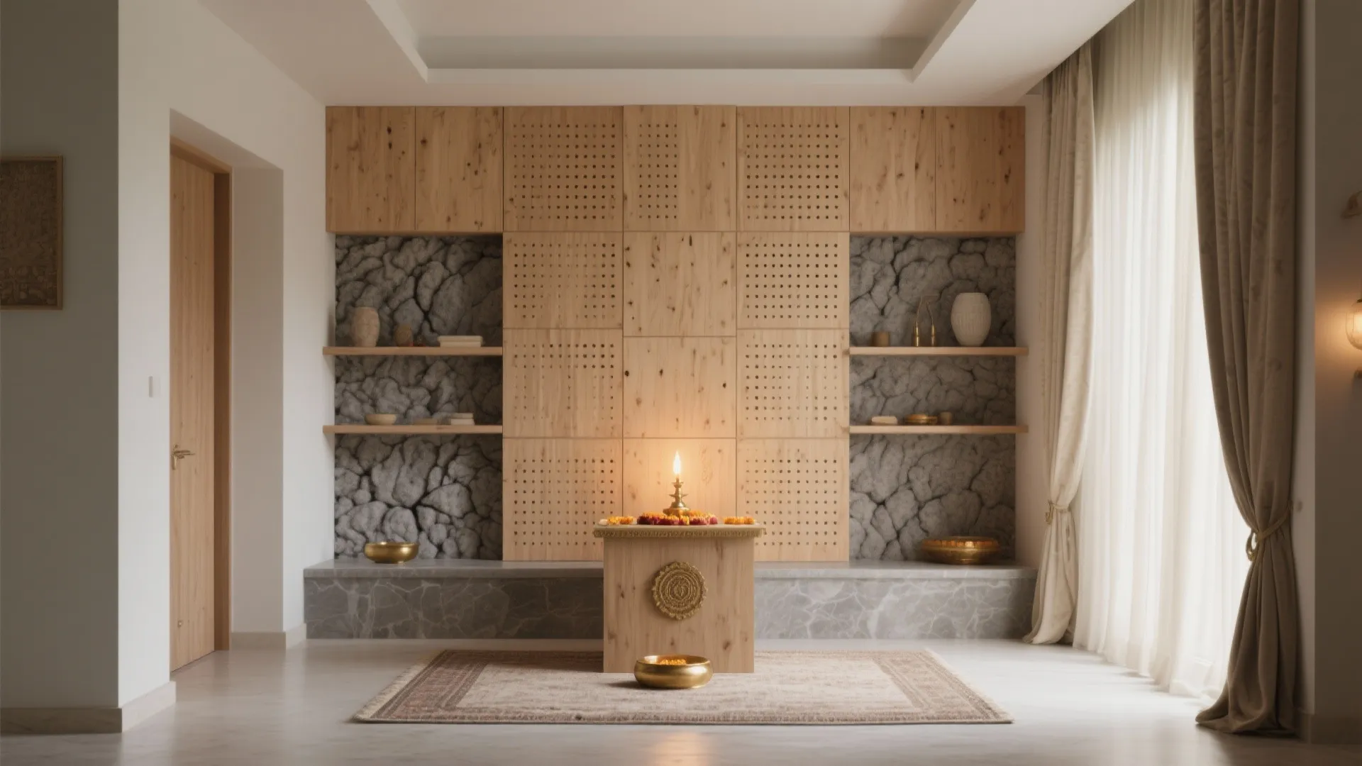 Acoustic Plywood Panels for Quiet Contemplation