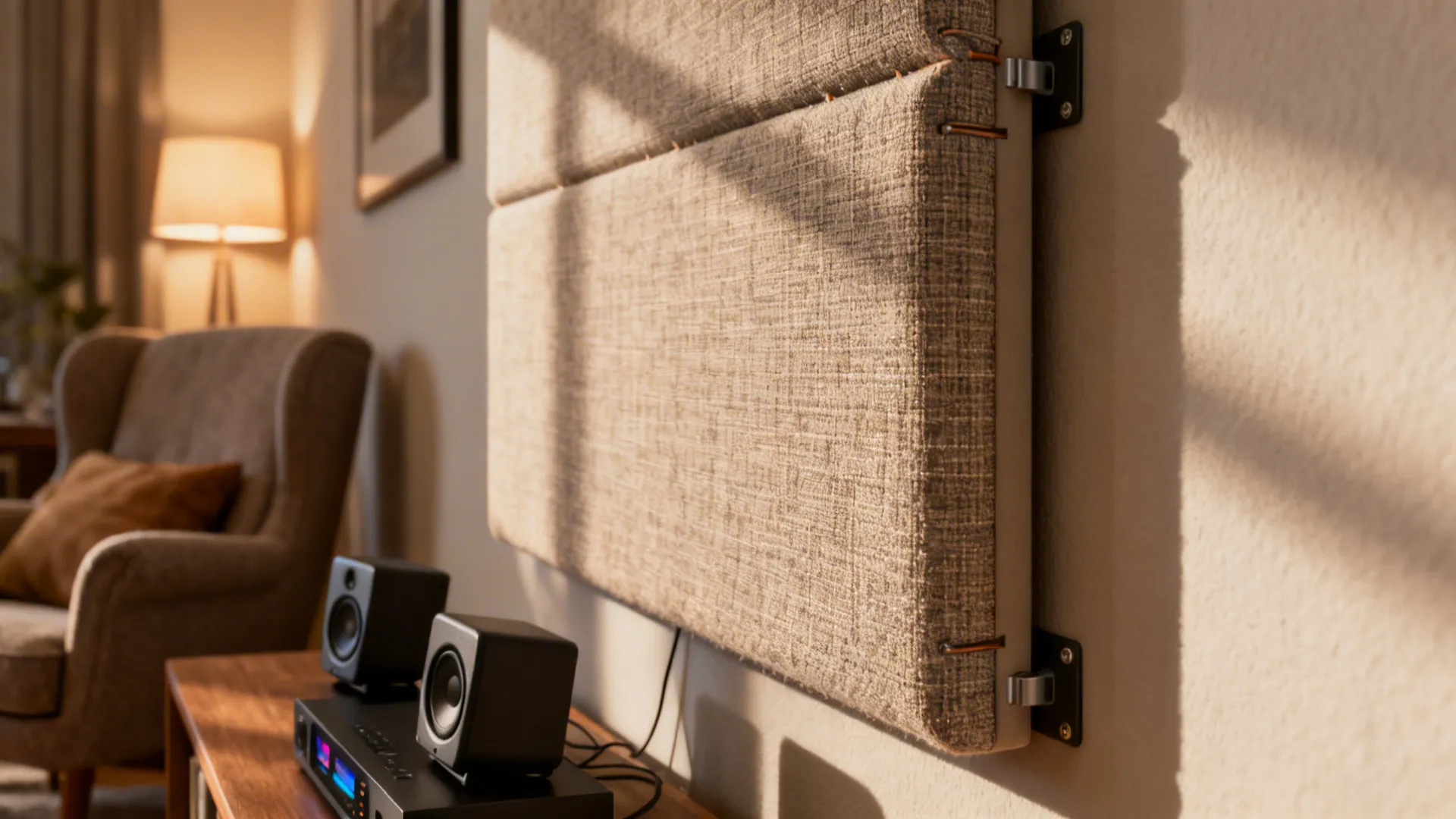 5. Textured panels or fabric-wrapped boards for acoustics