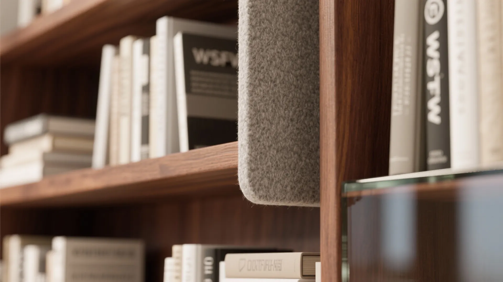 3) Acoustic Panels + Book Wall = Quiet Power