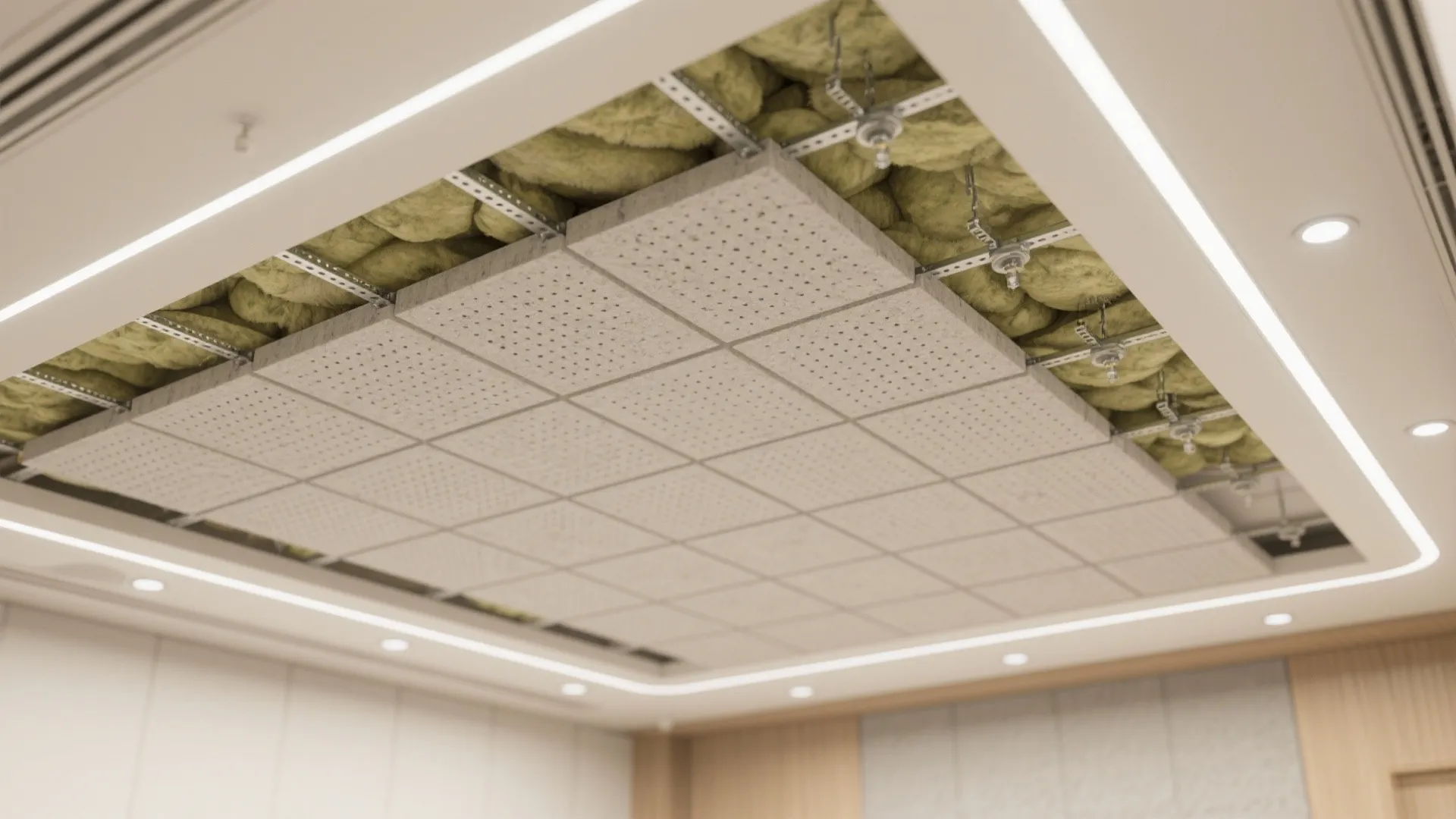 Acoustic Cement Panels with Integrated Lighting