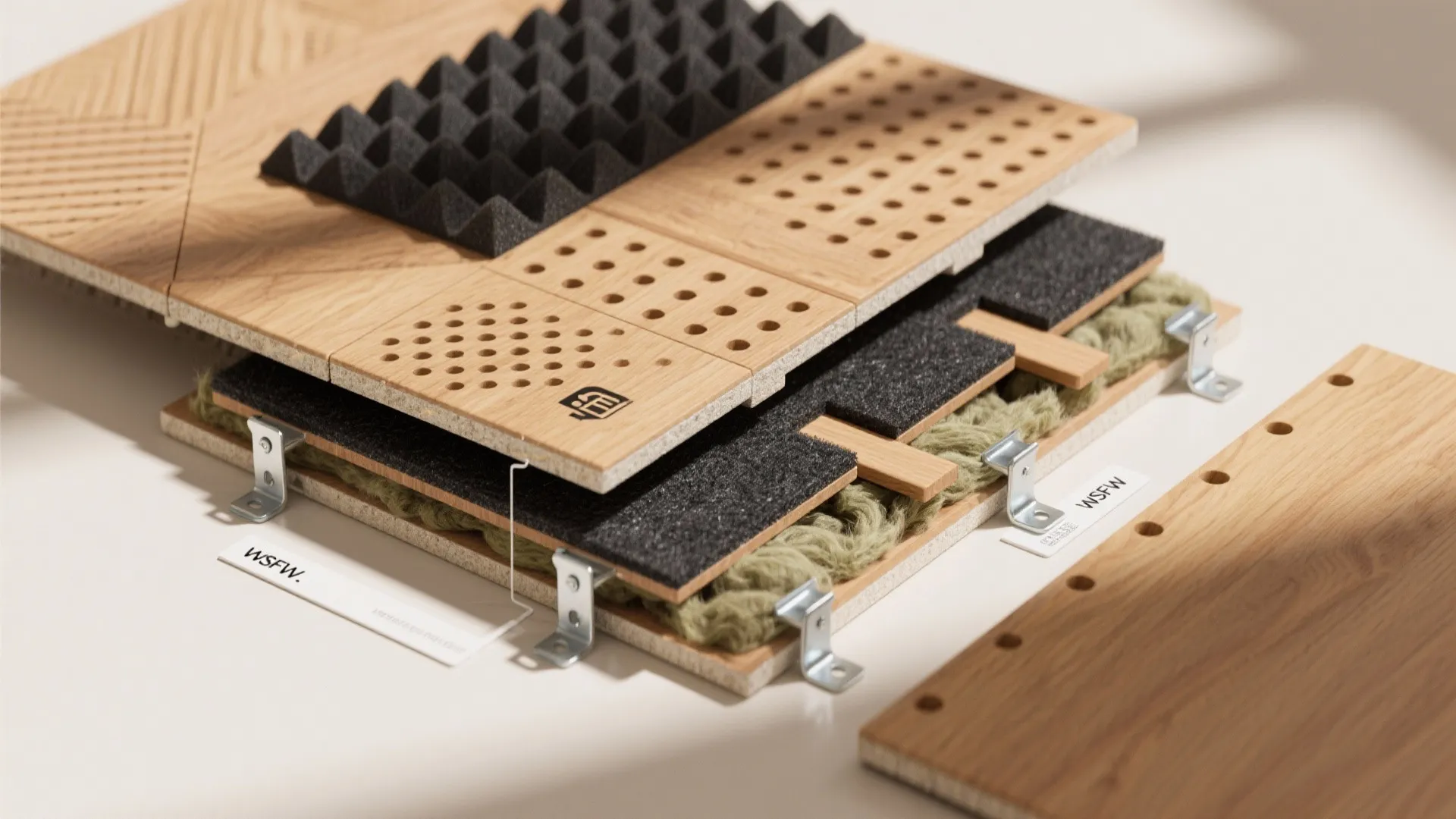 2) Acoustic timber panels to tame echo and elevate warmth