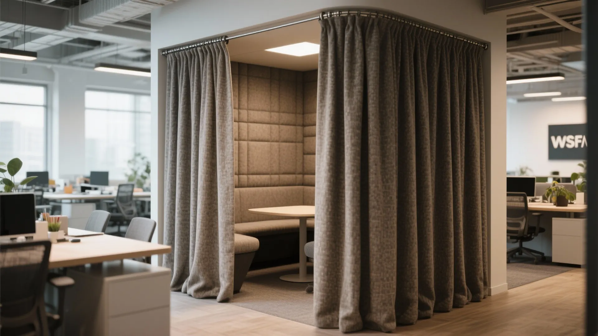 2. Sound-minded panels for open-plan hubs