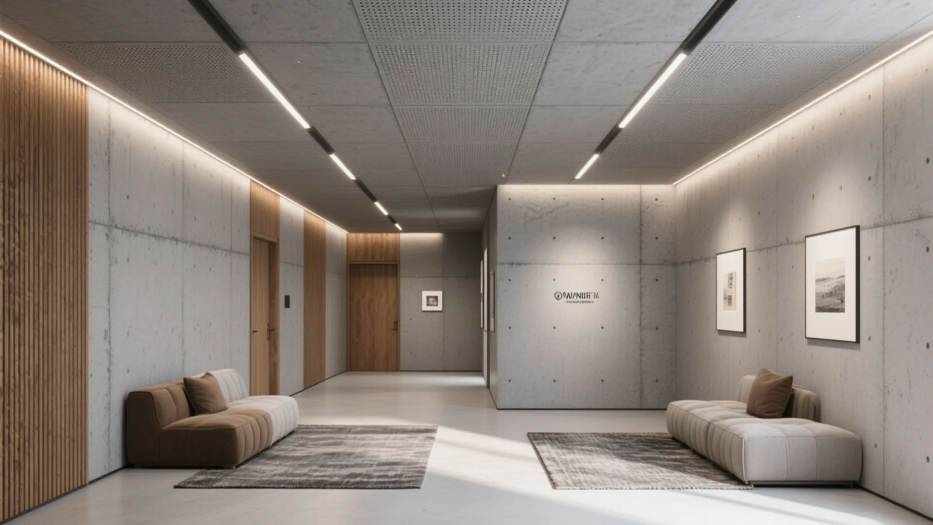Acoustic Cement Panels with Integrated Lighting