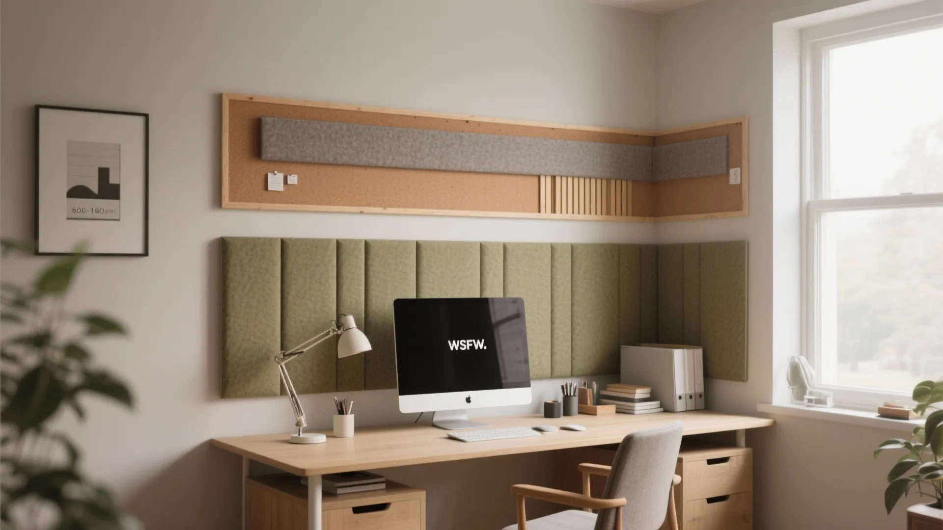 Acoustic panels and fabric pinboards