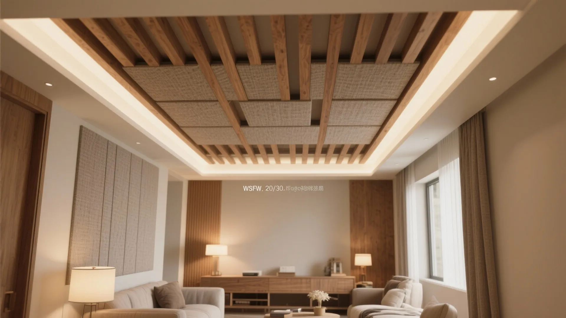 4) Textured Plus Bands with Acoustic Panels