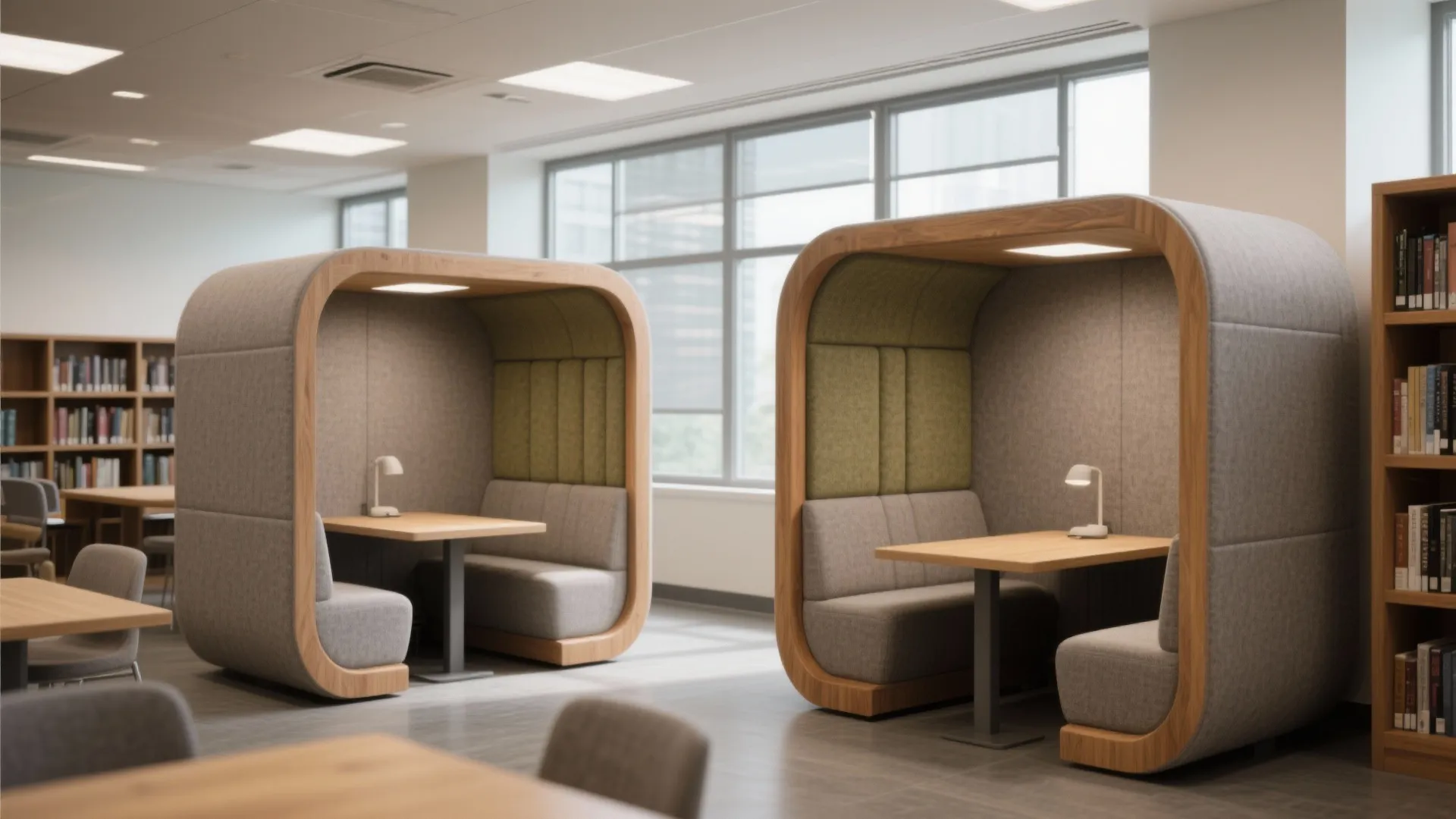 Acoustic zoning with semi-enclosed pods