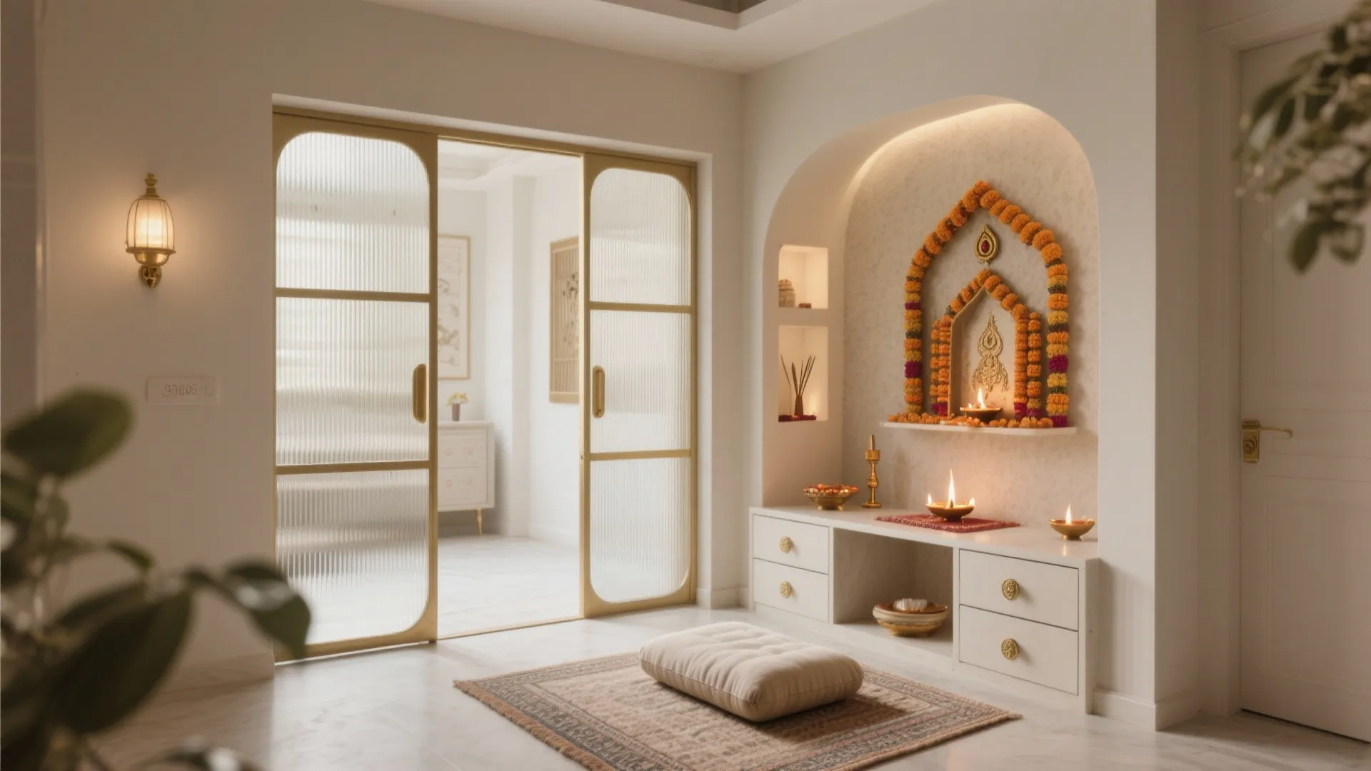 5) Acoustic Quiet and Ritual-Friendly Layout: Doors, Niches, and Seating