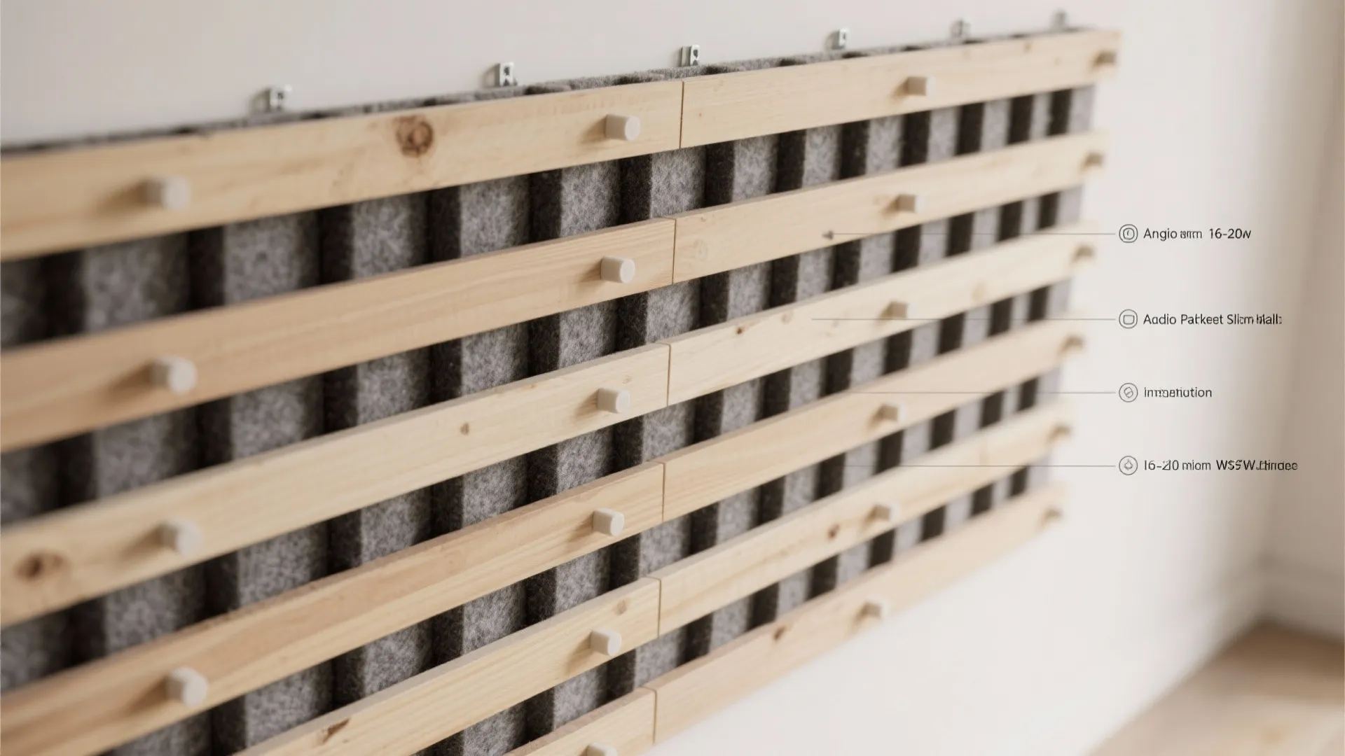 3) Acoustic Pallet Slat Wall with Felt Backing