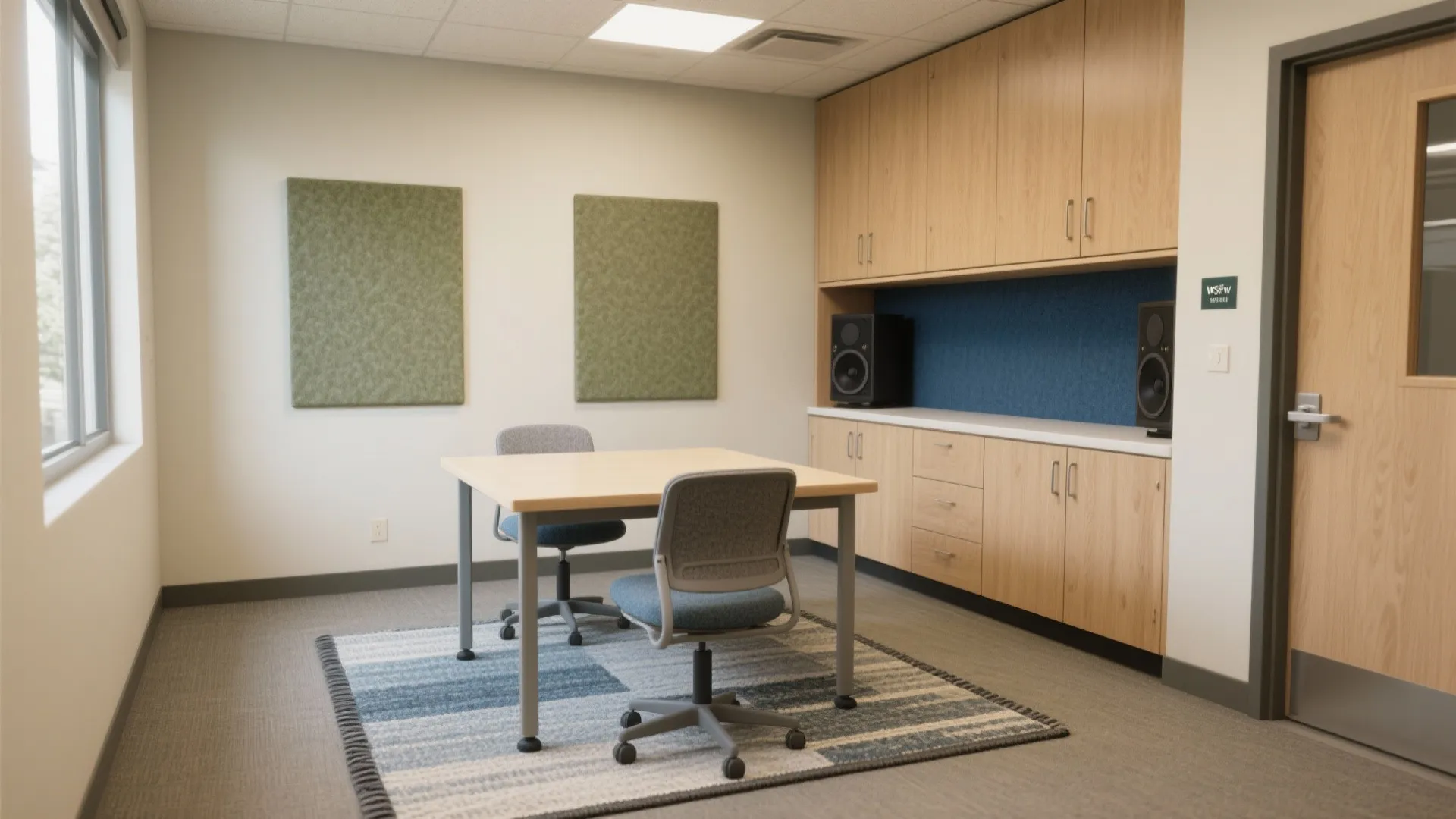 Acoustic zoning with soft finishes