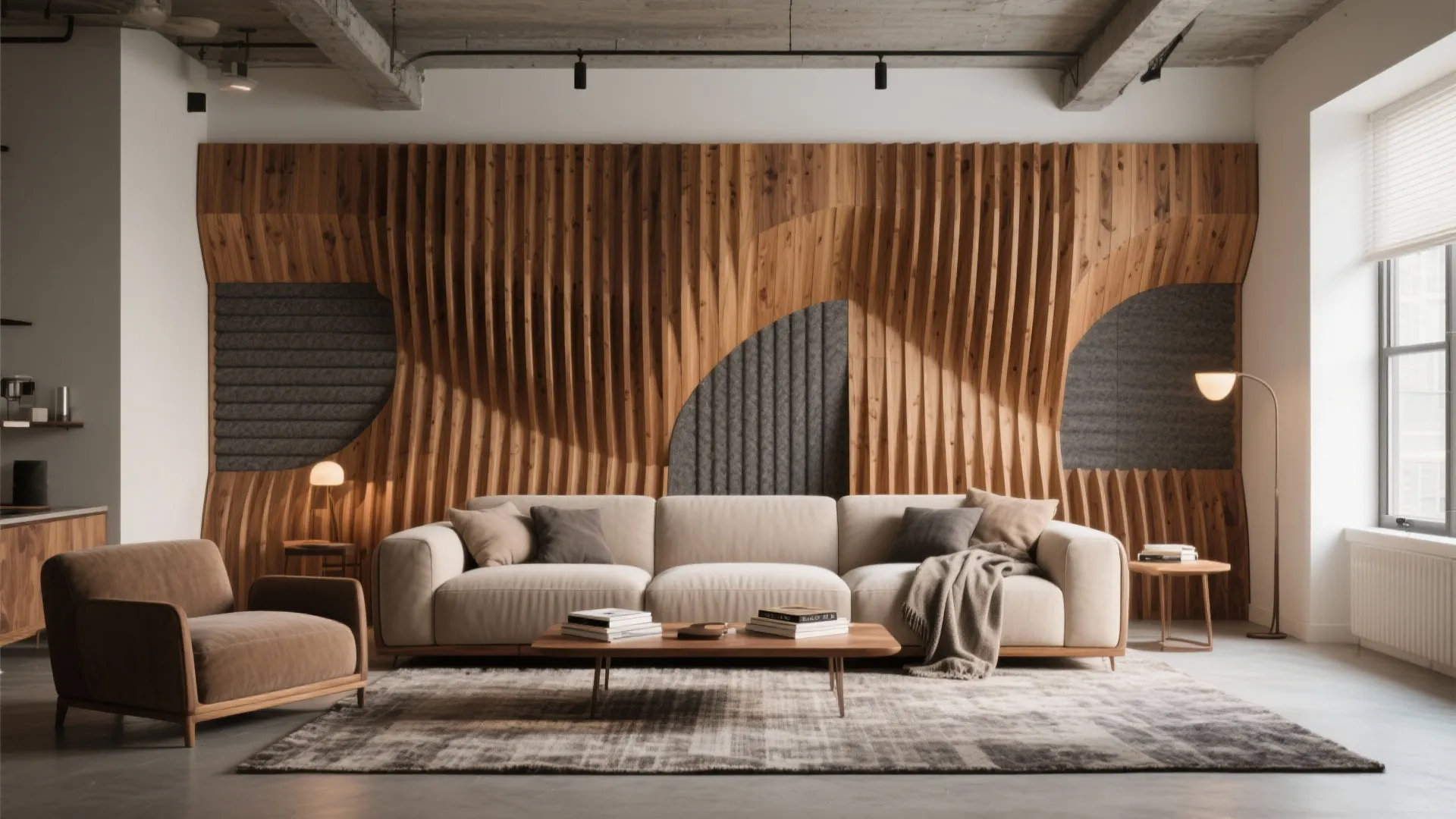 Acoustic Ribbed Geometry Behind the Sofa