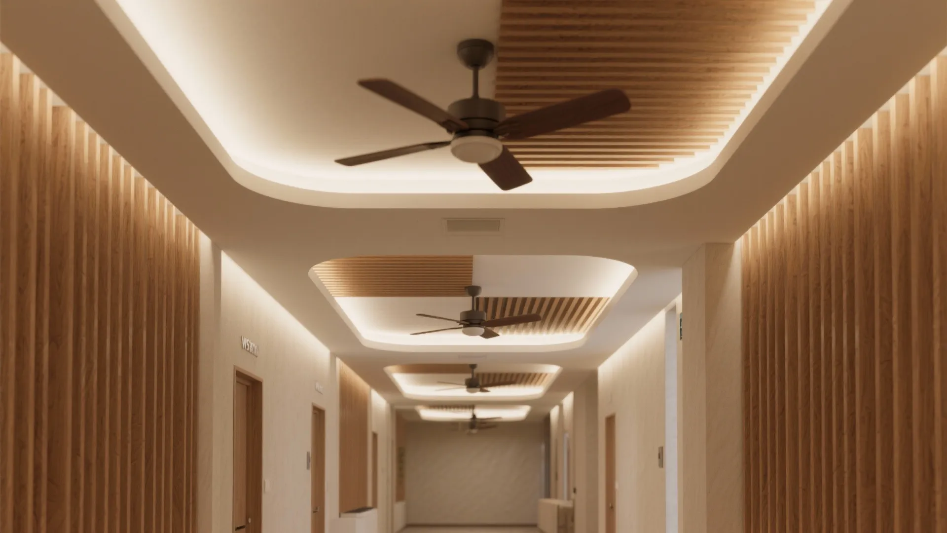 Acoustic Gypsum + Wood Slat Hybrid