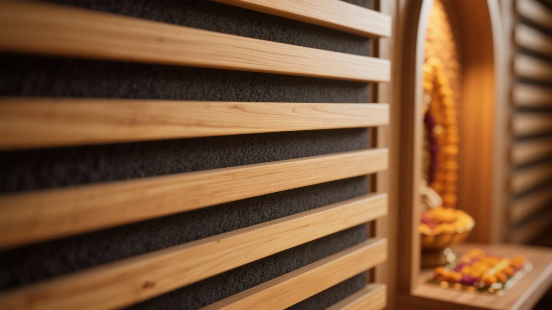 Acoustic plywood slats for a quiet, focused sound