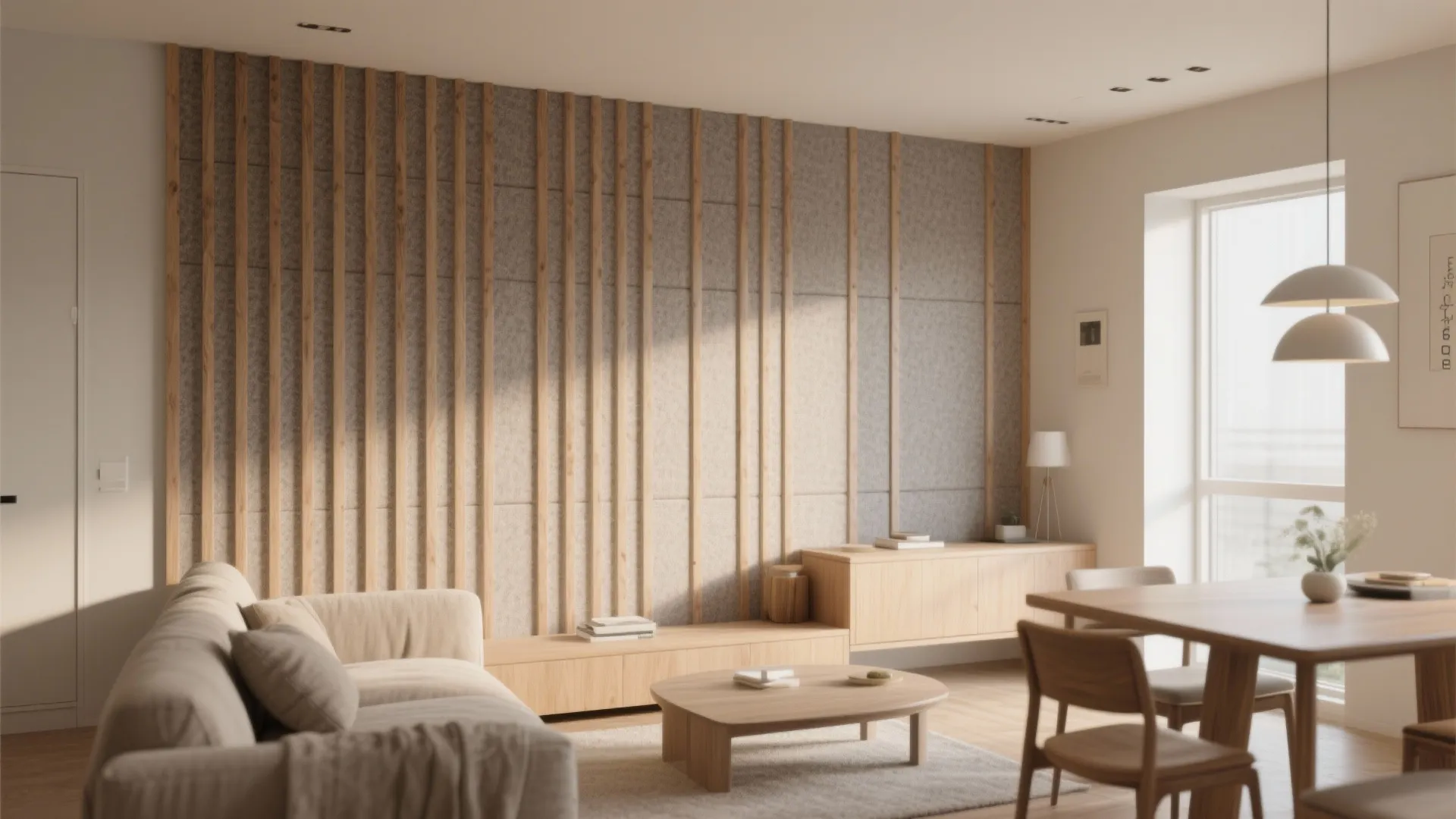 Acoustic 3D Panels with Warm Slats