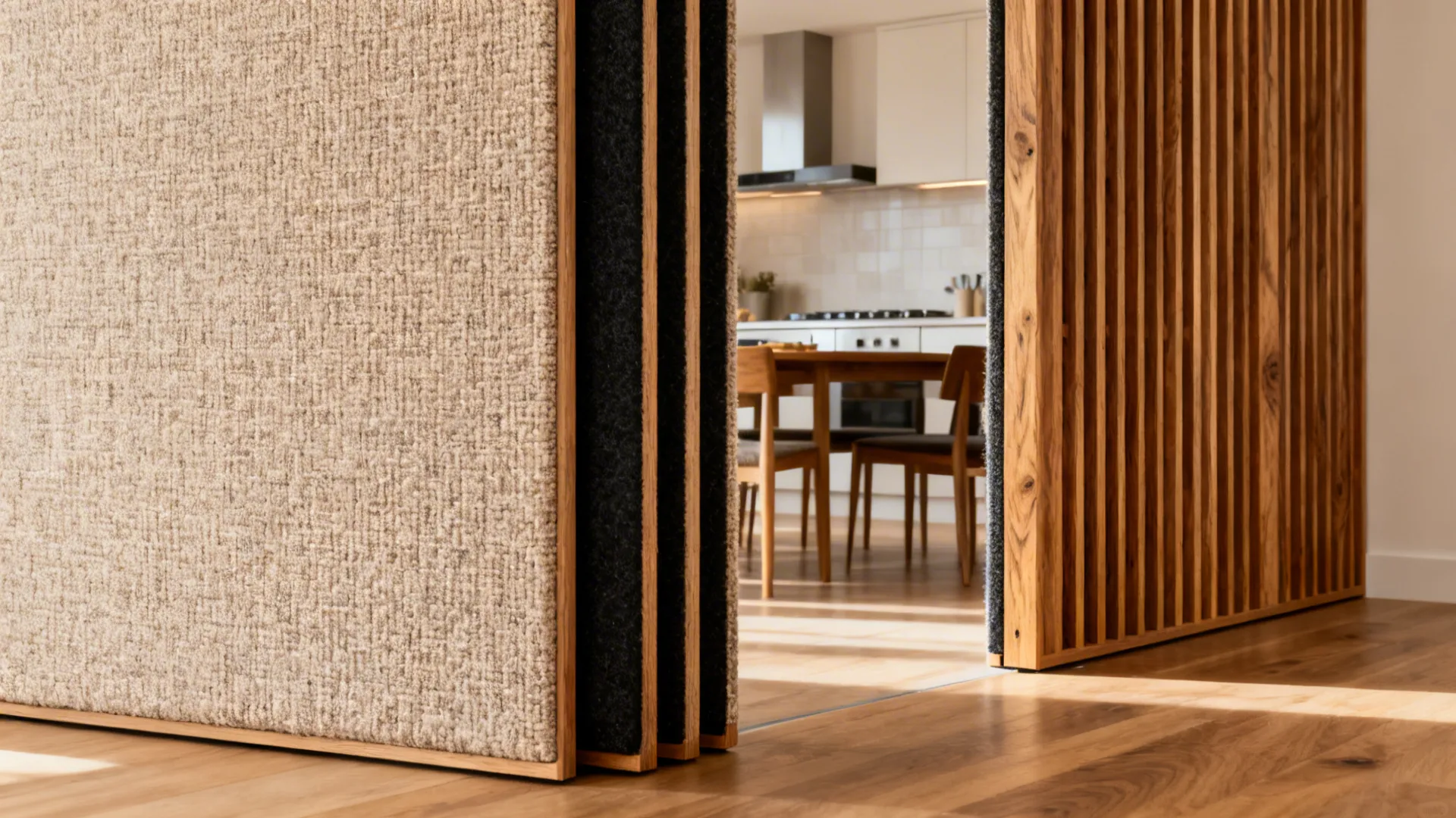 Acoustic Sliding Wall (Textile or Wood Slat Core)