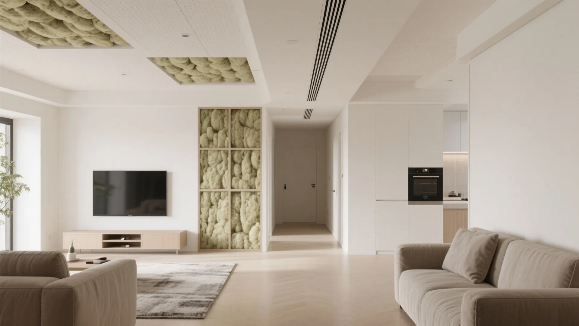 5) Acoustic Gyproc Ceiling with Slotted Panels