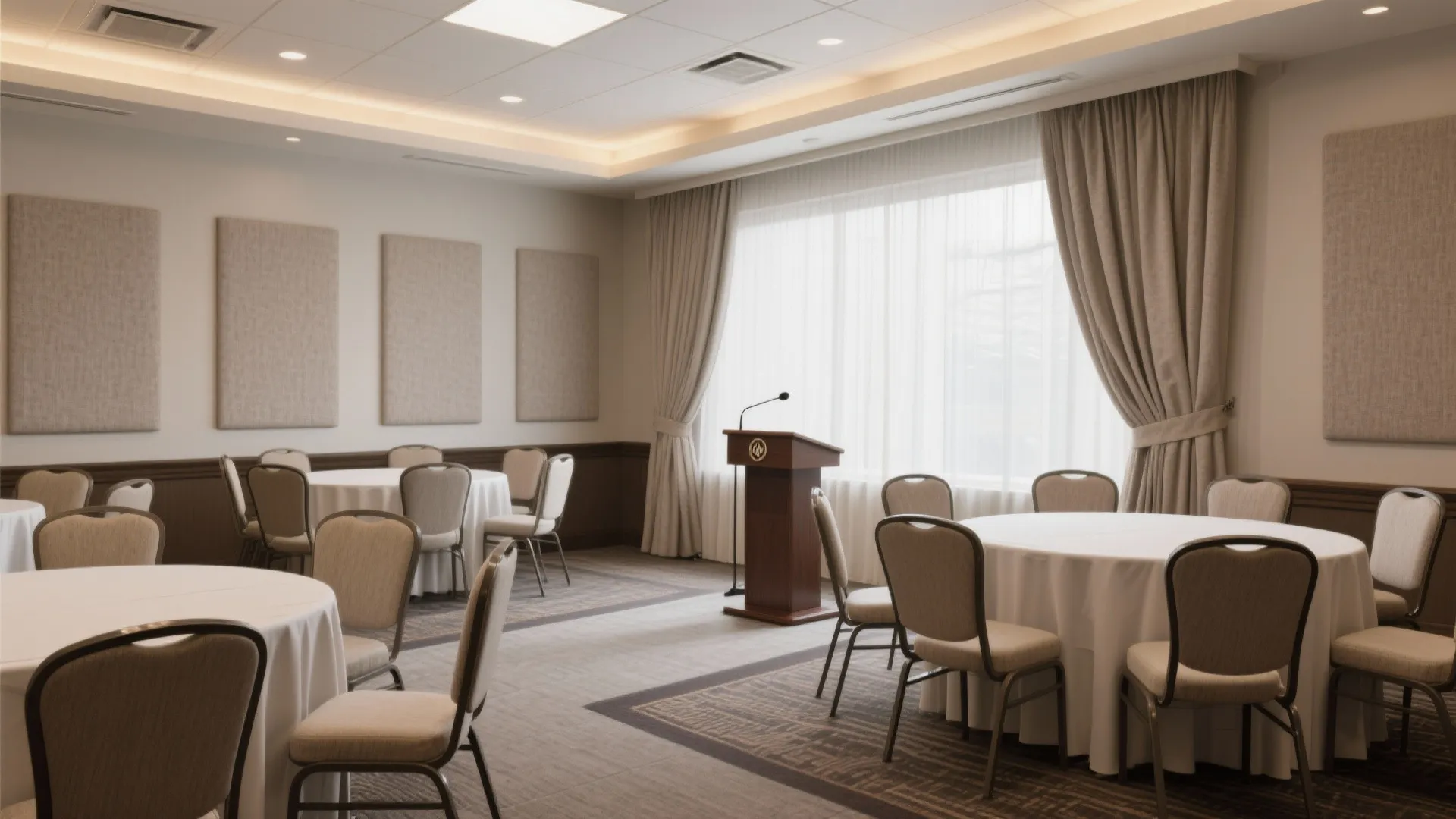 Acoustic panels and soft finishes for clear sound