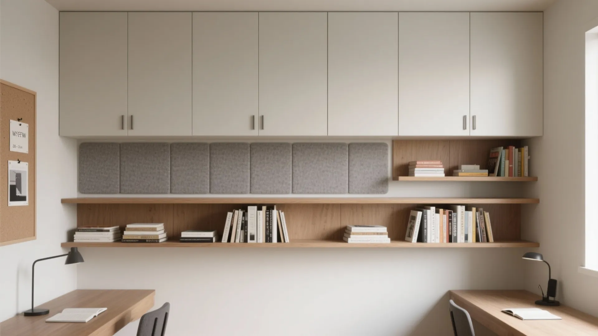 1) Minimalist Storage That Doubles as Acoustic Control