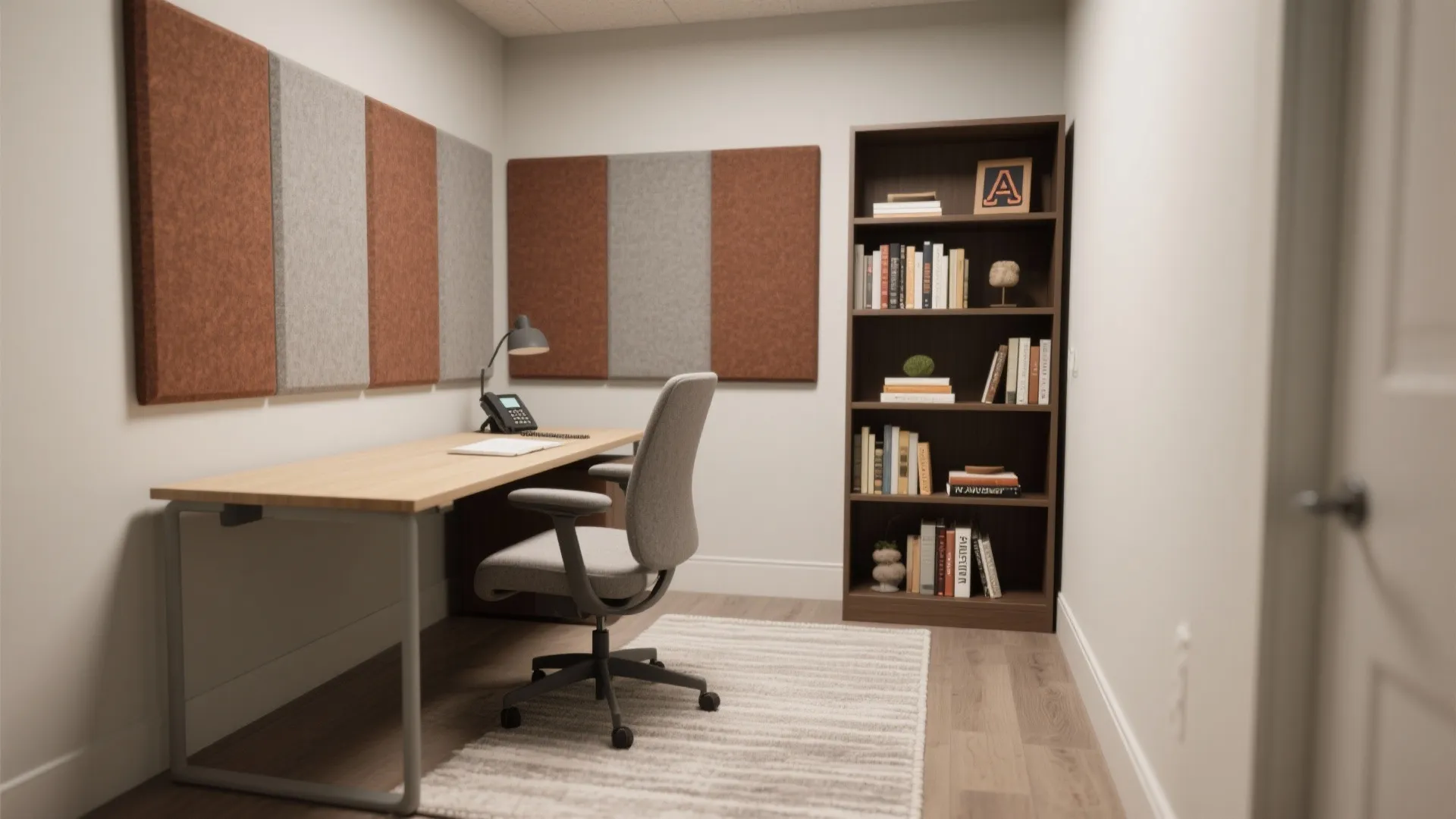 Acoustic panels and soft finishes for quieter focus